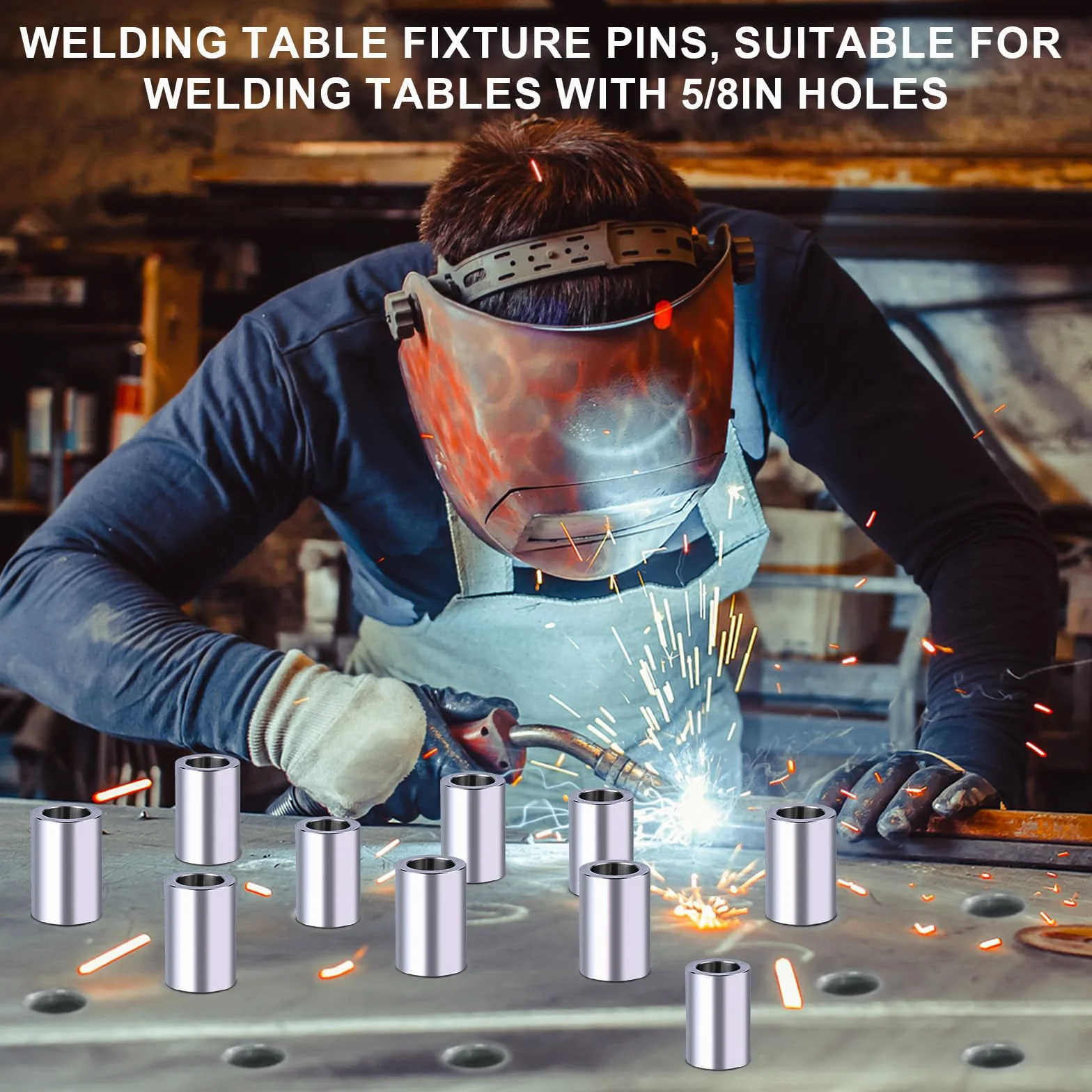 10 pines de fijación para mesa de soldadura, 1.5 x 1 x 5/20.3 cm, accesorios de mesa de soldadura, accesorios de aleación de aluminio, kit de fijación para pines de alineación de mesa de soldadura