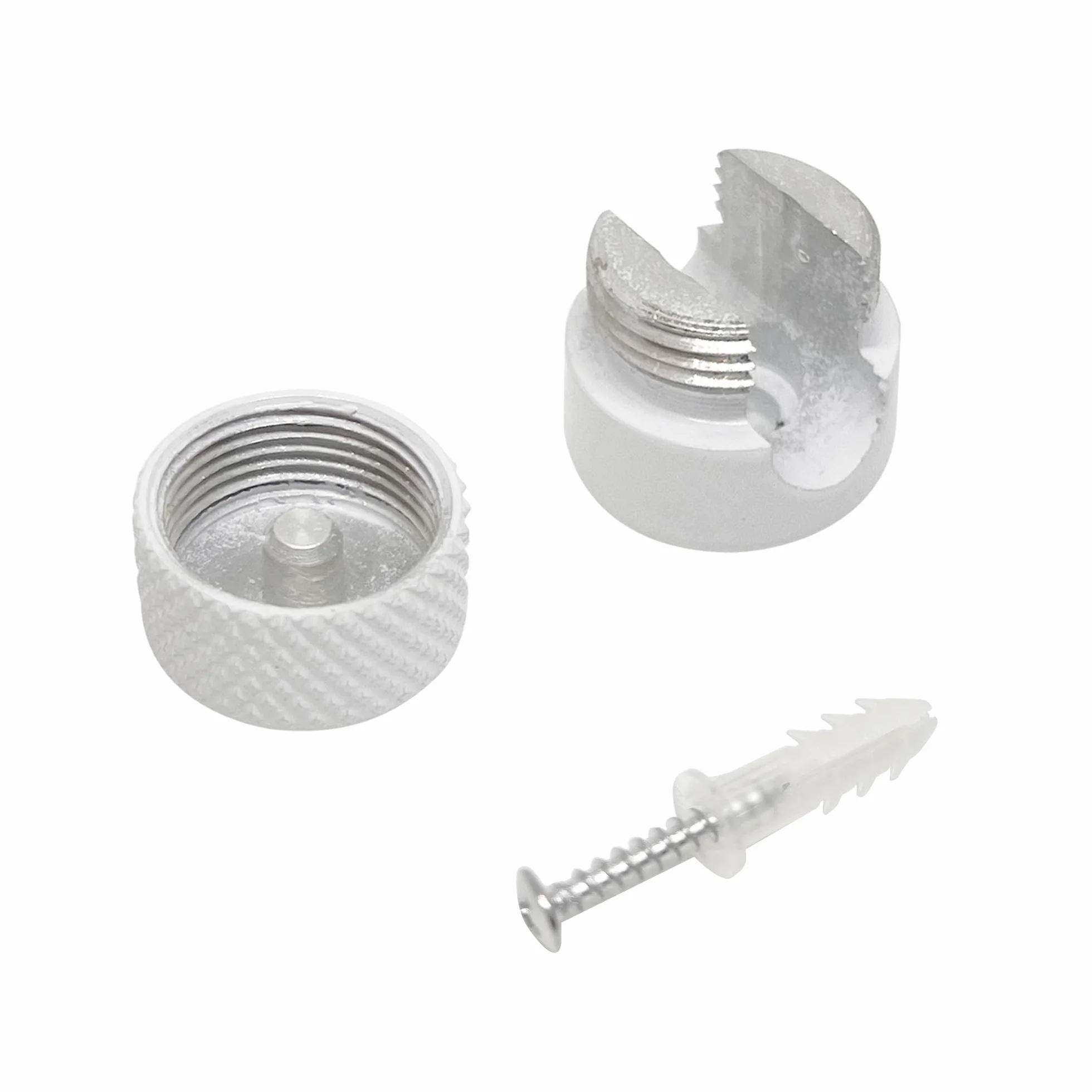 smartect Soporte de Techo y Pared de Aluminio para Cables [2 Piezas, Corrugado, Blanco] Fijación con tornillos y tacos, Decentrador de Techo para que arme su propio proyecto de bricolaje