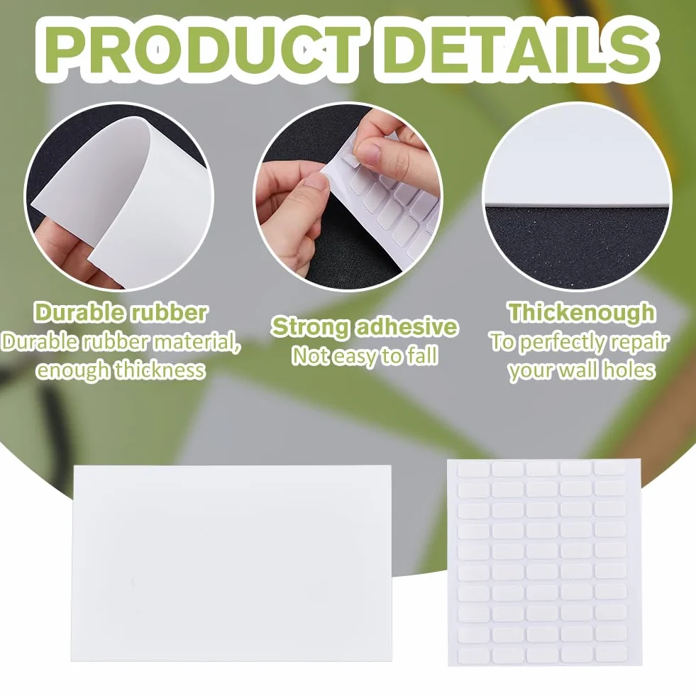 SUPERFINDINGS 10 placas ciegas planas de plástico de 13 cm con 100 cintas adhesivas de doble cara, cubierta a prueba de polvo para la pared y el techo de placas de yeso