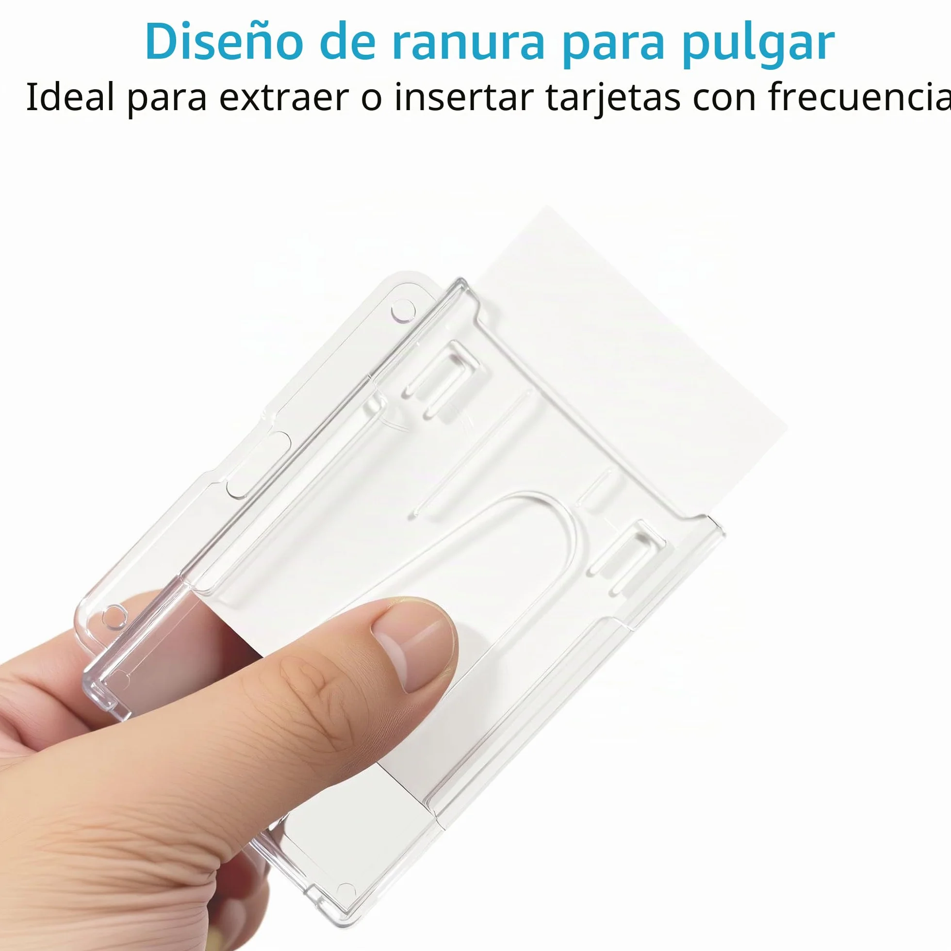 Portatarjetas de Identificación Juego de 2 Funda de Plástico Resistente Horizontal