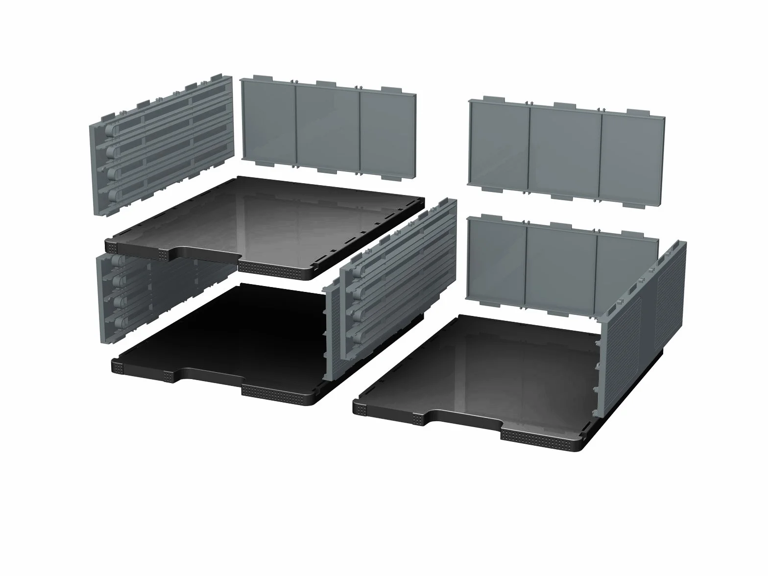 Exacompta Modulodoc Ecoblack Elemento base de casillas 110 mm negro gris oscuro