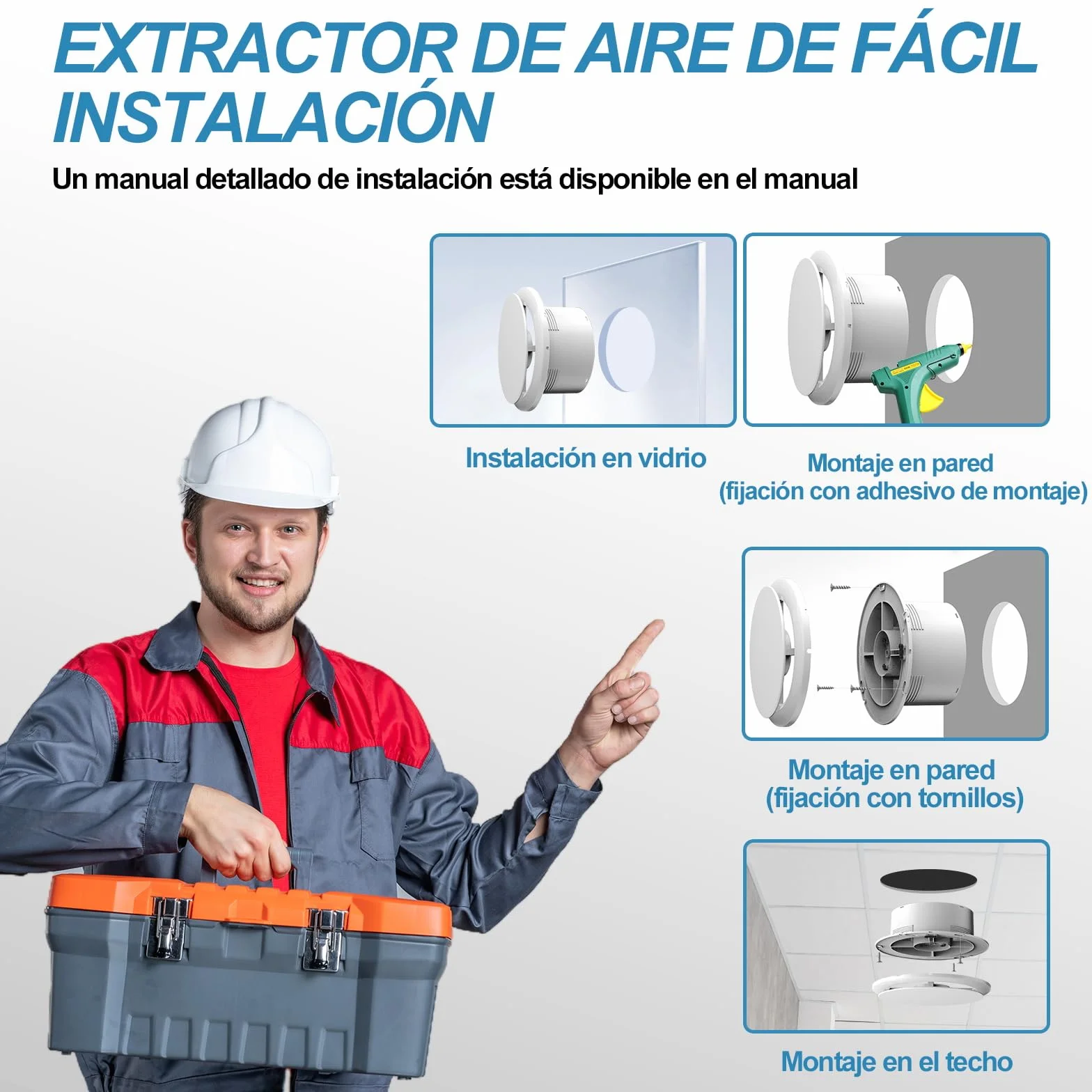 Extractor de Aire 100mm 130m³/h 12W Silencioso Ventilador de Baño Tubo
