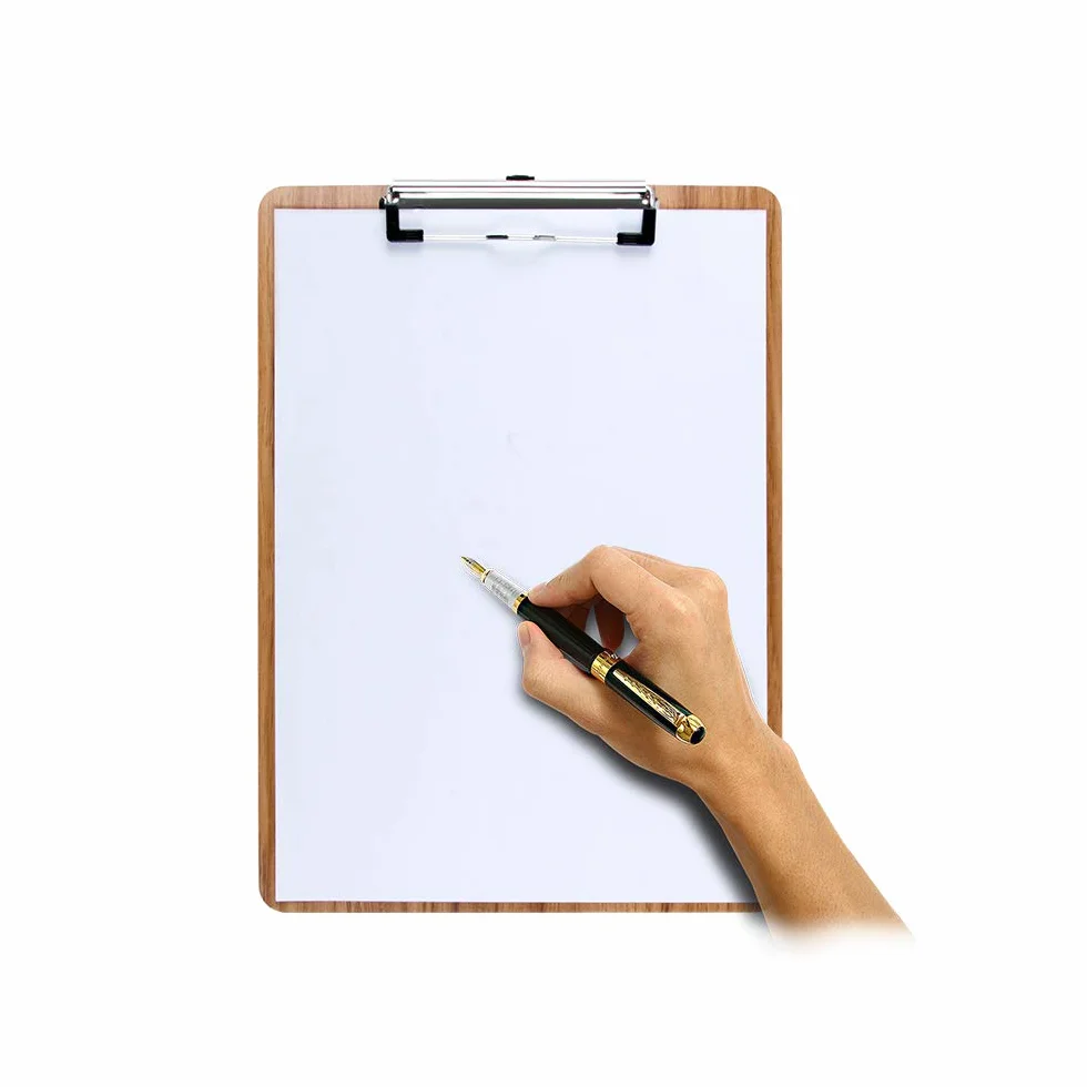Portapapeles A5 con Pinza Madera Impermeable Tablero con Pinza Marrón