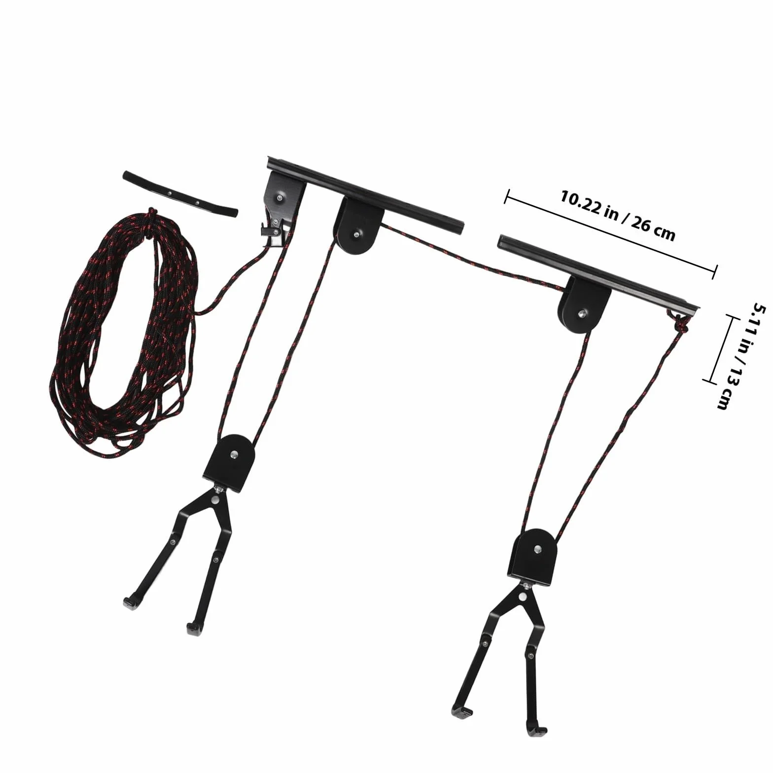 VILLCASE Elevador de Bicicletas de Acero Negro para Garaje Soporte de Pared, Sistema de Poleas para Colgar Bici y Ahorrar Espacio Hogar