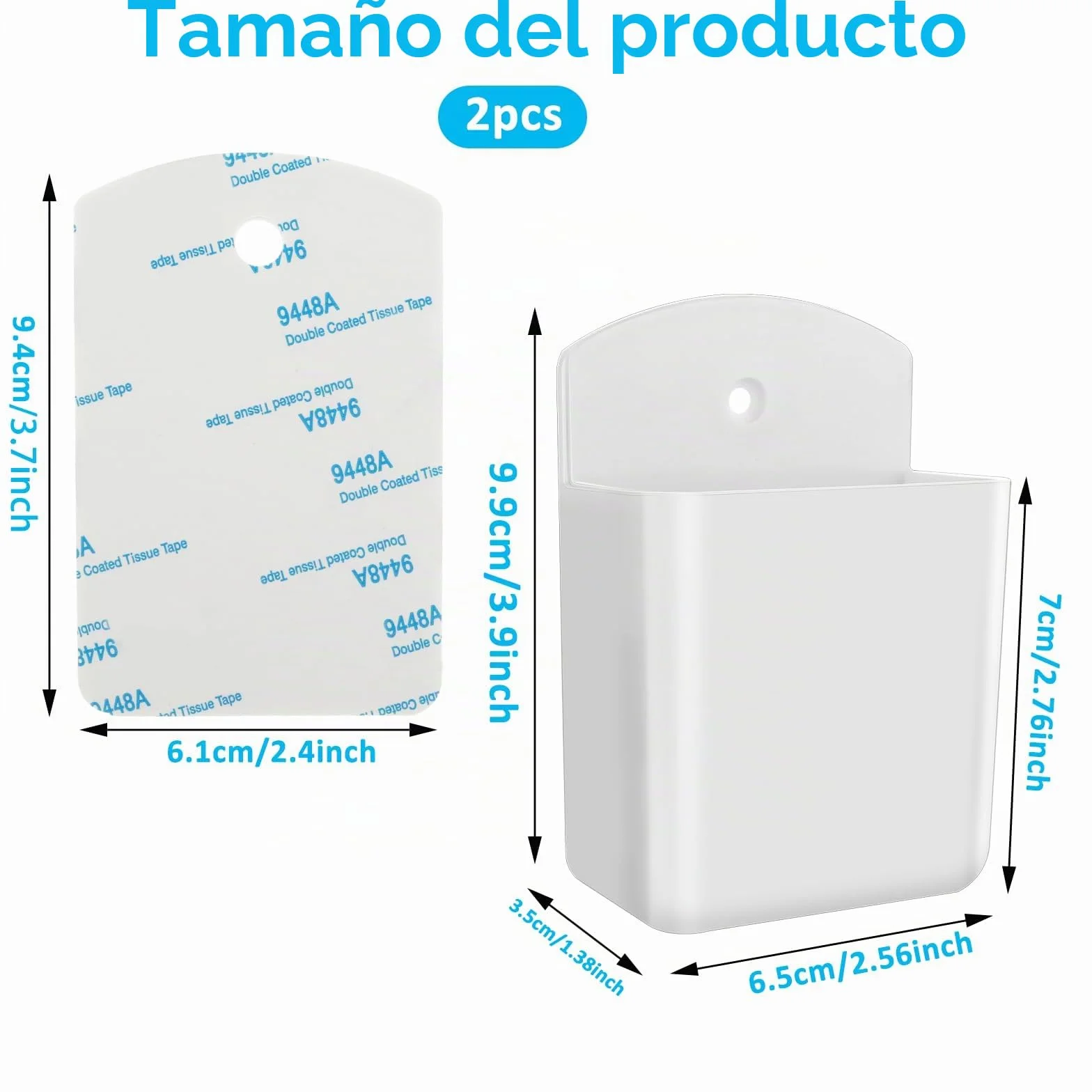 Prasacco 2 Piezas Soporte para Mando a Distancia, Soportes Autoadhesivos, Organizador de Pared Blanco