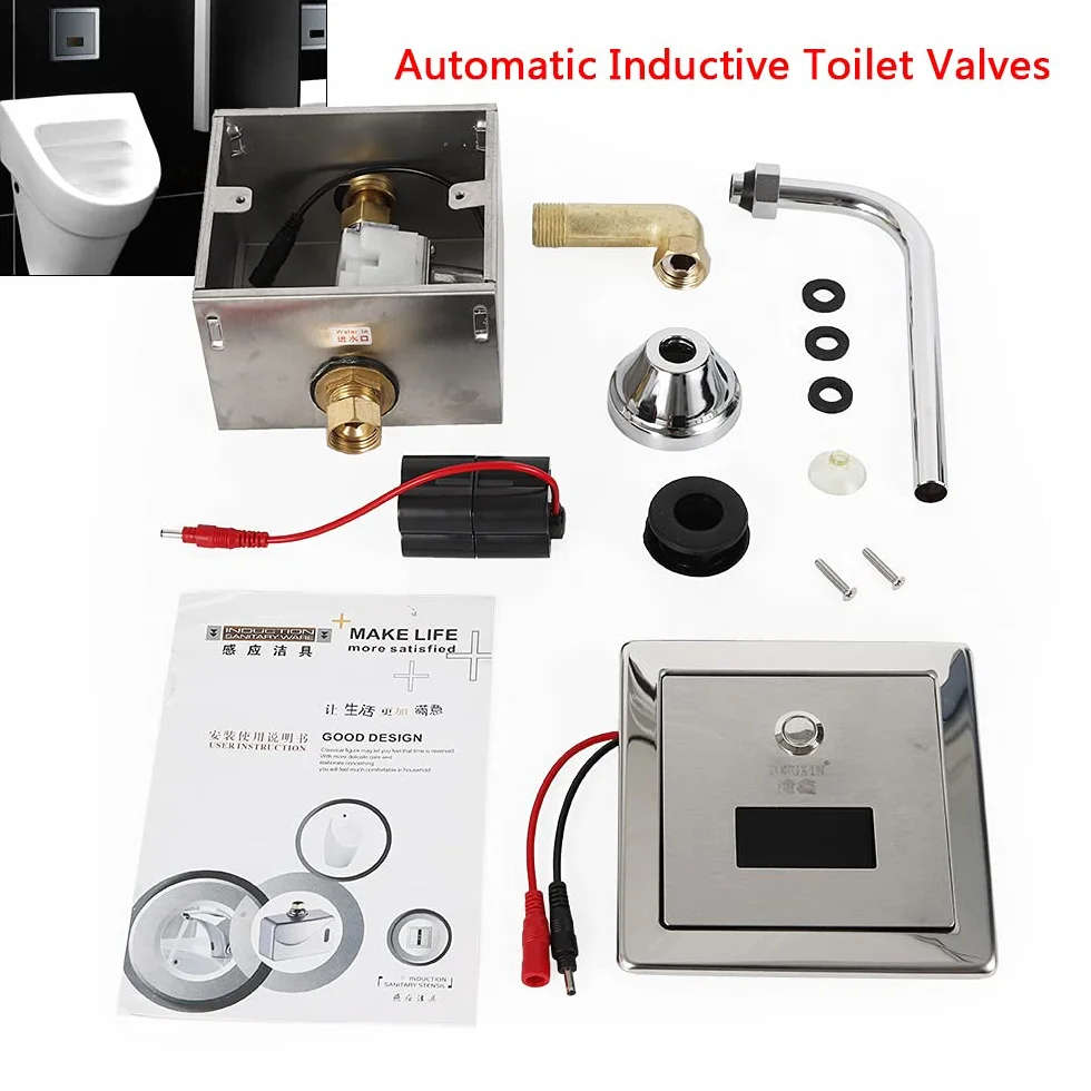 Sensor automático de urinario antisalpicaduras, ambientador de aire para inodoro automático inductivo automático para enjuagar el sensor de inodoro urinario grifos de baño