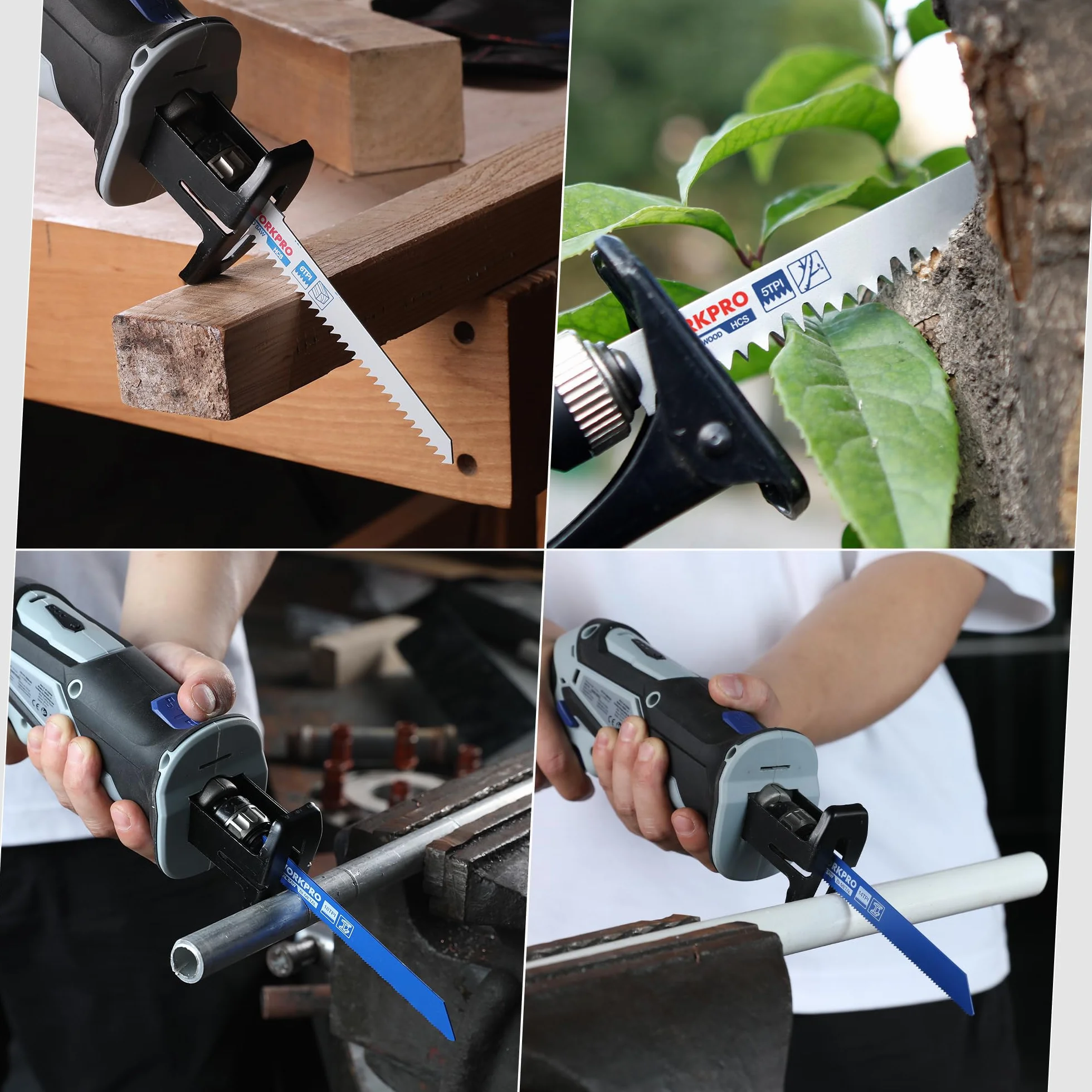 WORKPRO Hojas de Sierra Sable 32 Piezas para Madera y Metal con Bolsa Organizador