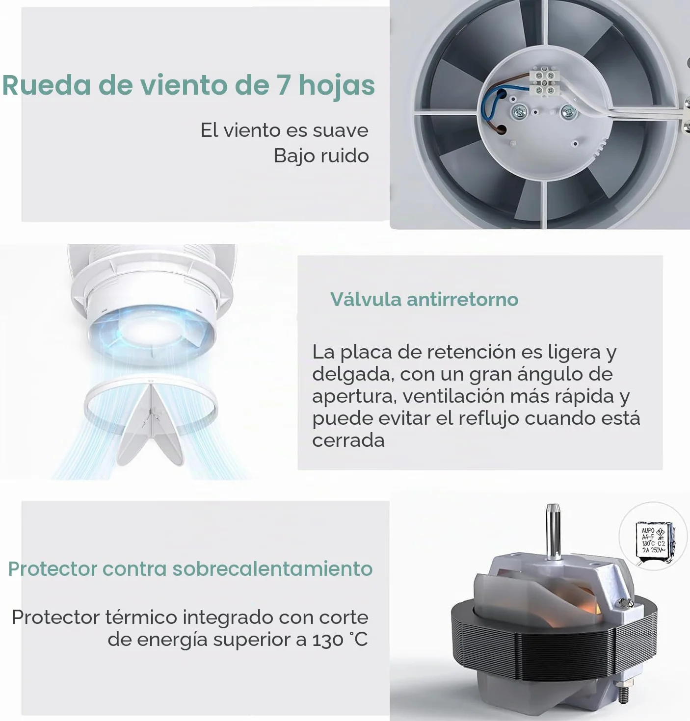 Extractor de Baño Silencioso 34 dB 100mm 95m³/h IPX4