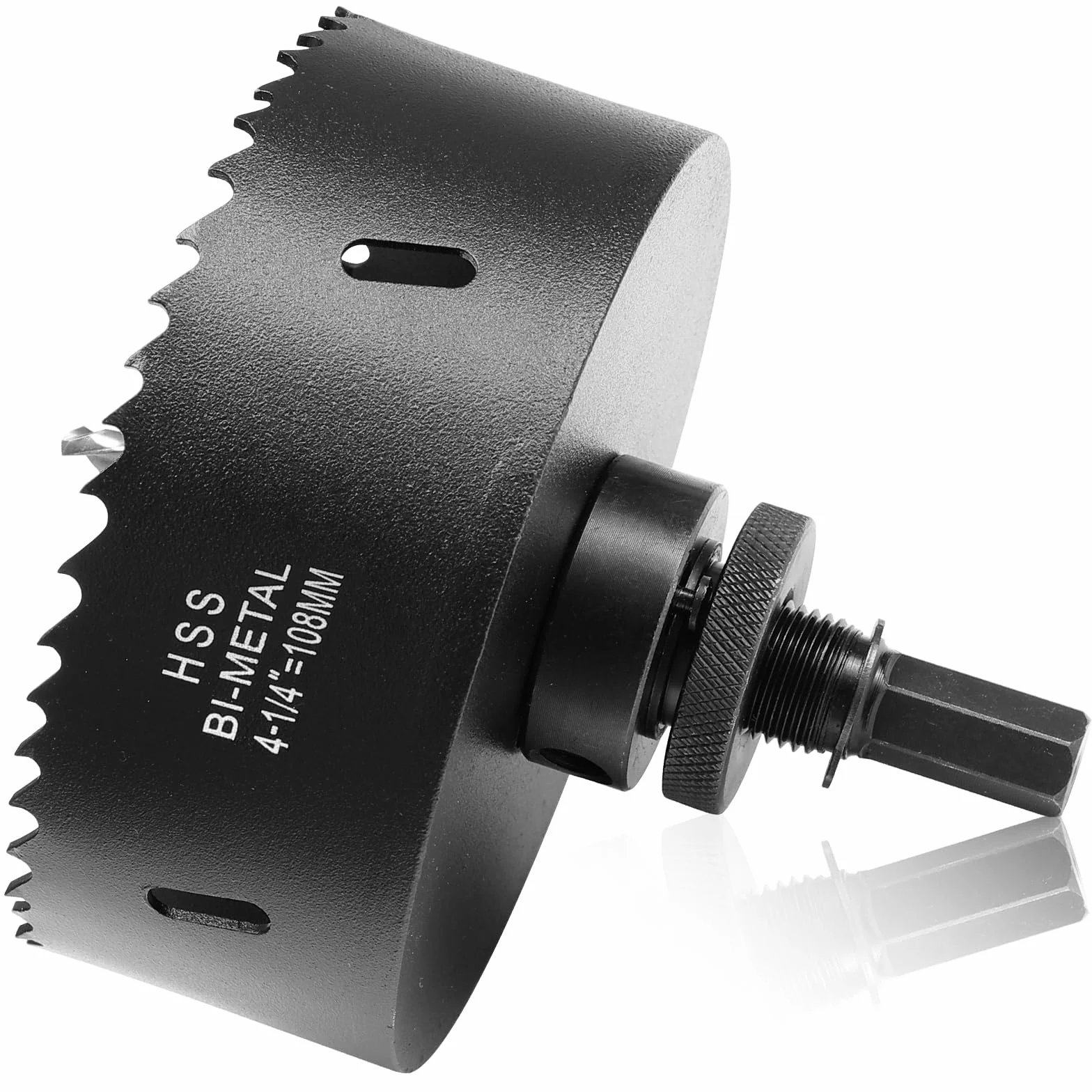 Sierra perforadora de 108 mm para metal y madera, HSS Bi-Metal perforadora redonda con profundidad de corte de 40 mm, para acero, hierro, aluminio, techos, paneles de yeso y placas de yeso