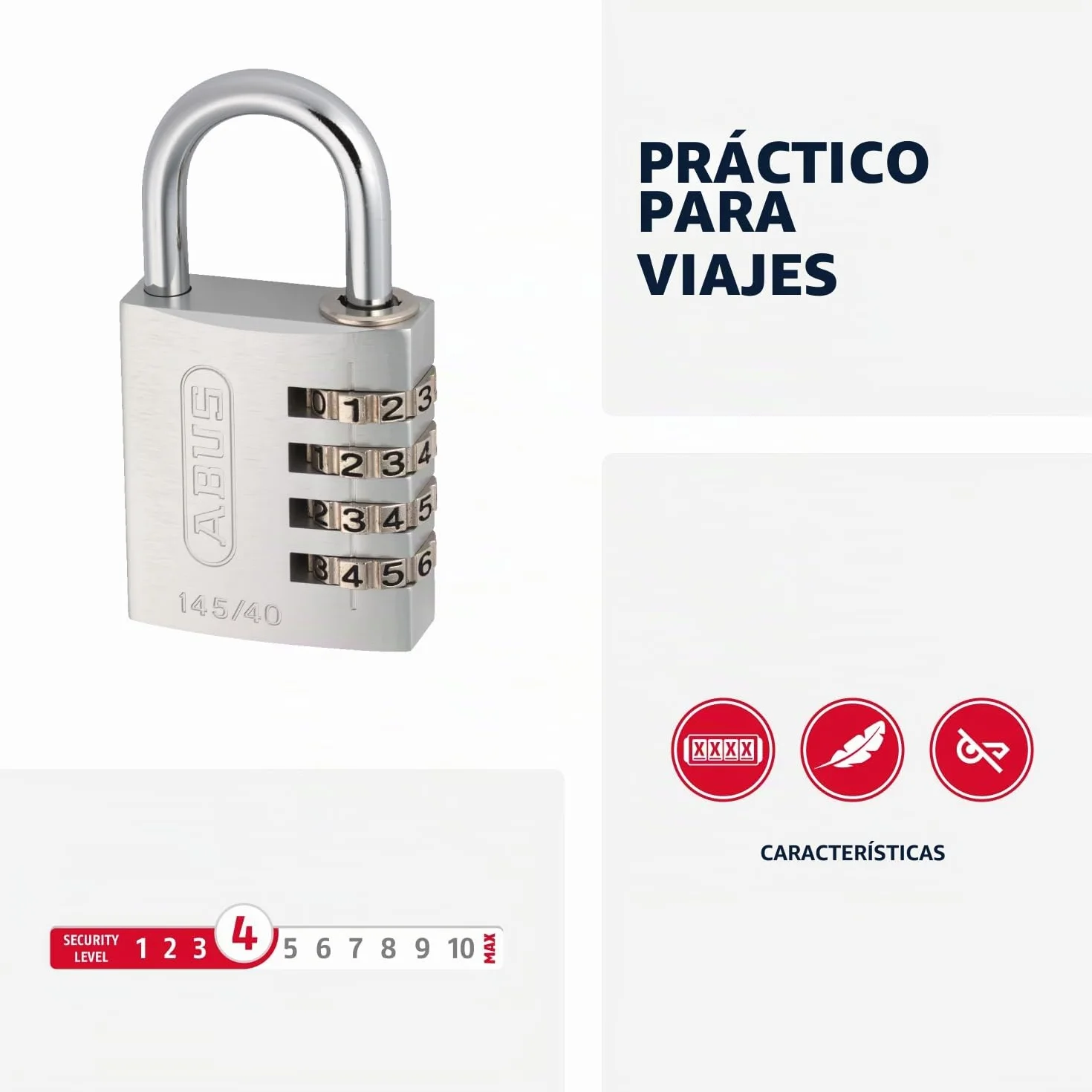 ABUS Candado de combinación 145/40 verde - candado para maletas, taquillas y mucho más - candado de aluminio - código numérico personalizable - nivel de seguridad ABUS 4