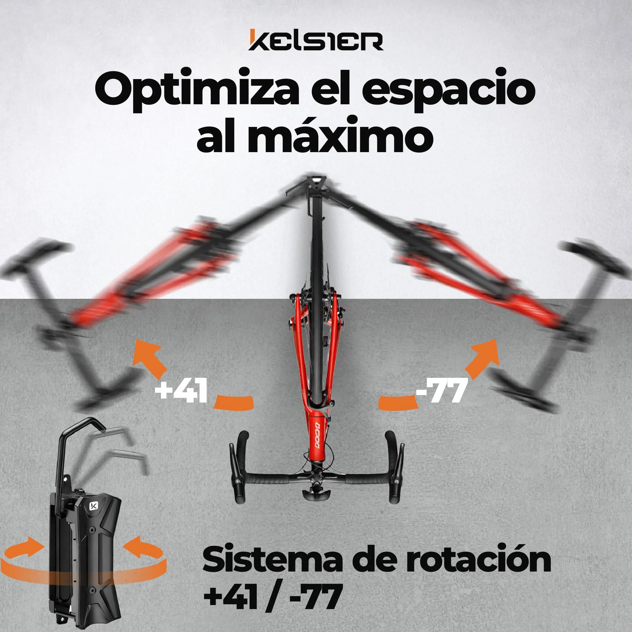 Soporte Bicicletas Pared Vertical Giratorio, Colgador Bicicleta Pared Plegable, Compatible Bicicleta Montaña Carretera y Eléctrica, Hasta 35 kg, para Hogar Trastero Garaje