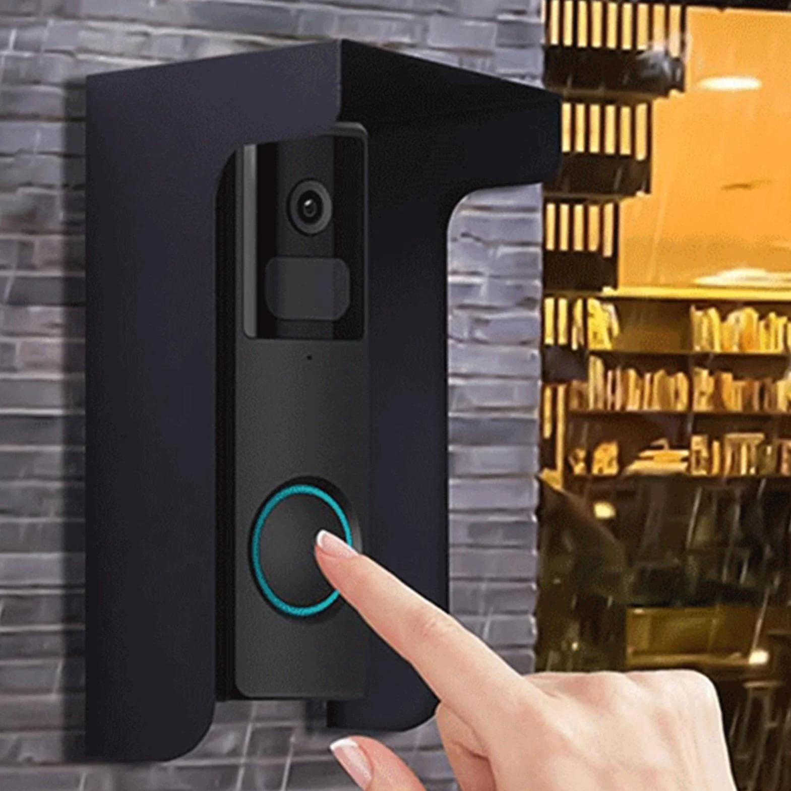 Ring Doorbell Cover | Cubierta de acero para la lluvia del timbre de la puerta, protección solar, cubierta de soporte de timbre de puerta portátil, cubierta de lluvia, cubierta de bloqueo de