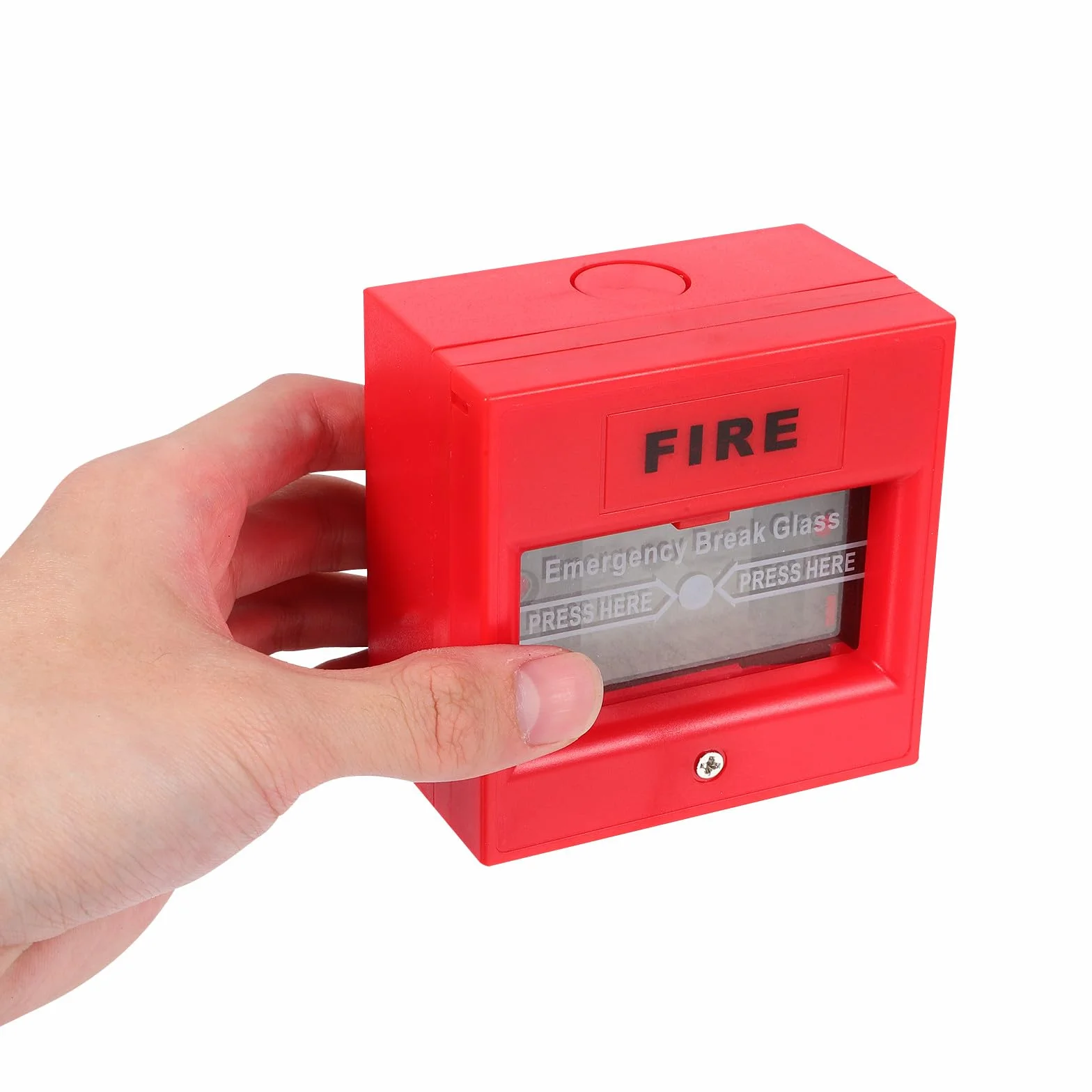 Botón de Alarma de Emergencia Manual Reiniciable Rojo, Interruptor de Botón Pulsador para Sistemas de Alerta contra Incendios Industriales, Activación Rápida y Compatible Sistemas