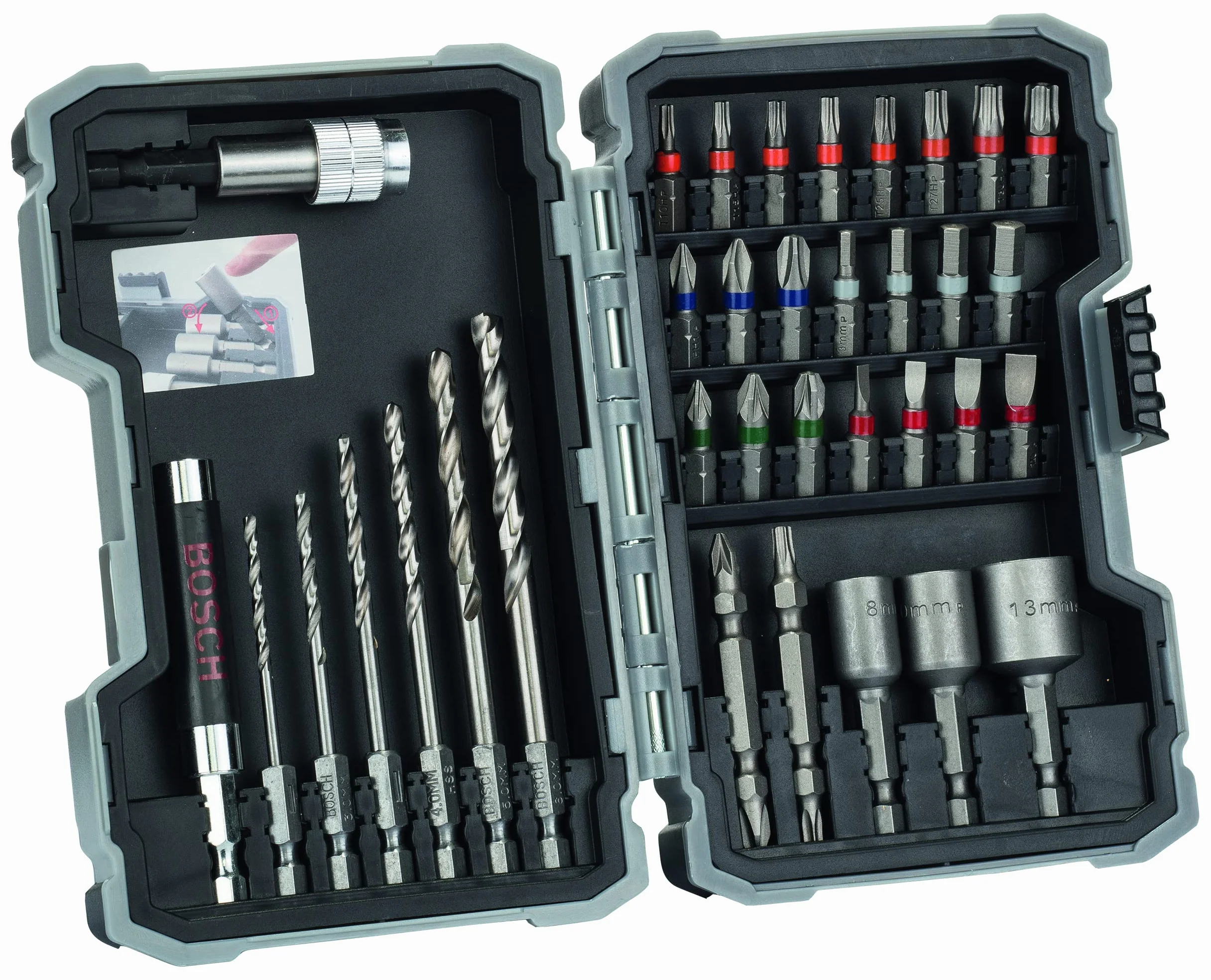 Bosch Professional Set de 35 unidades Brocas y Puntas de Atornillar HSS-G Extra Hard (Cruceta, Pozidriv, Hex-, TH-, S-Bit, Accesorios taladros rotativos y atornilladores)