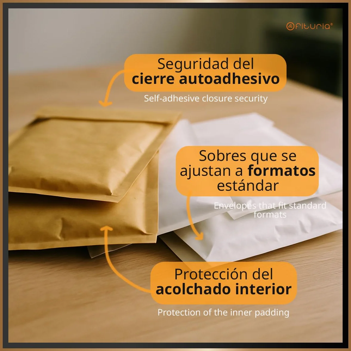 Sobres Acolchados para Envíos Multitamaño 3 Tamaños Kraft y Blanco Cierre Autoadhesivo Papel con Burbuja Interior Pack S 12 sobres