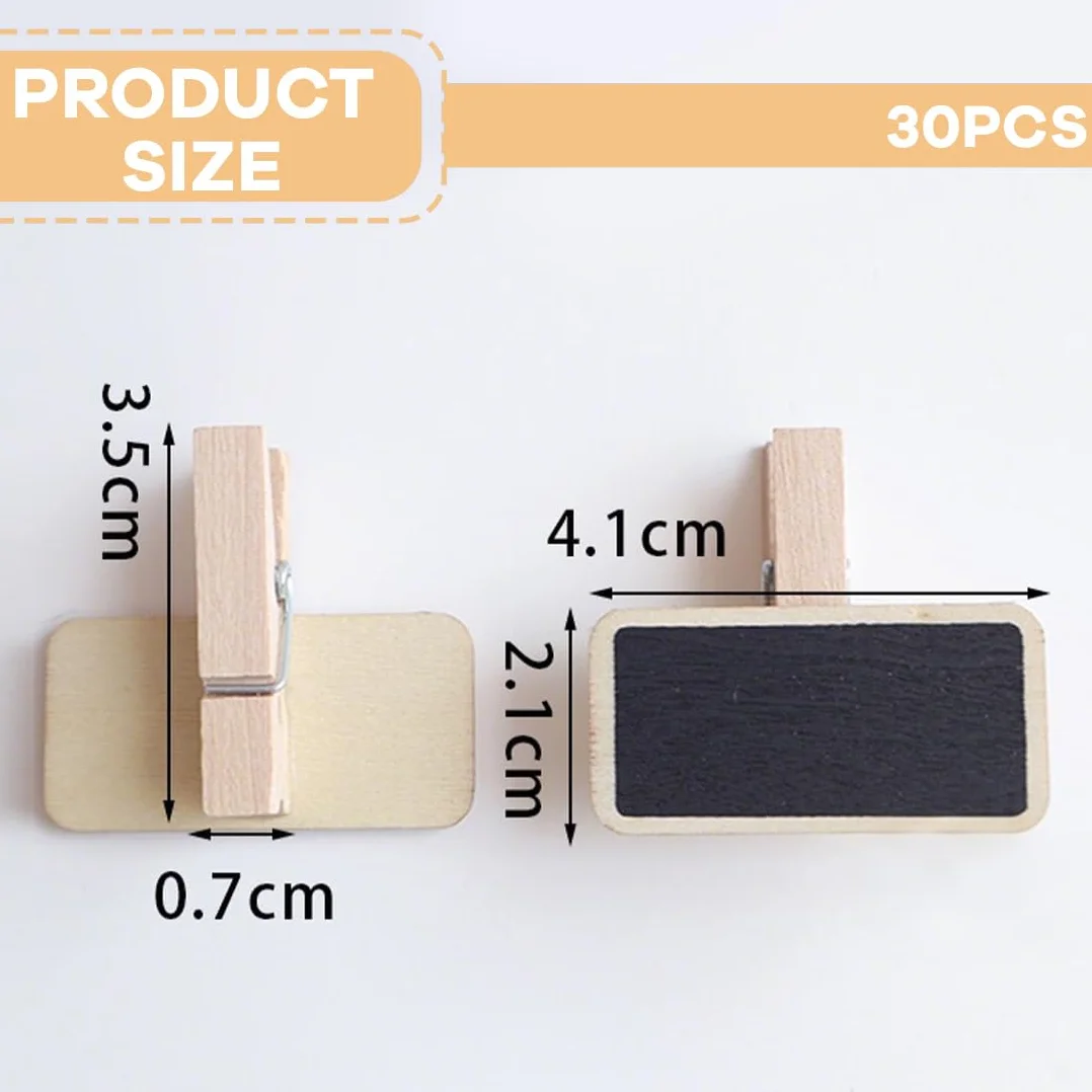 Pinzas de Pizarra Mini Reutilizables con Tiza, Tablero de Etiquetas para Bodas - Pequeñas Pizarras para Escribir