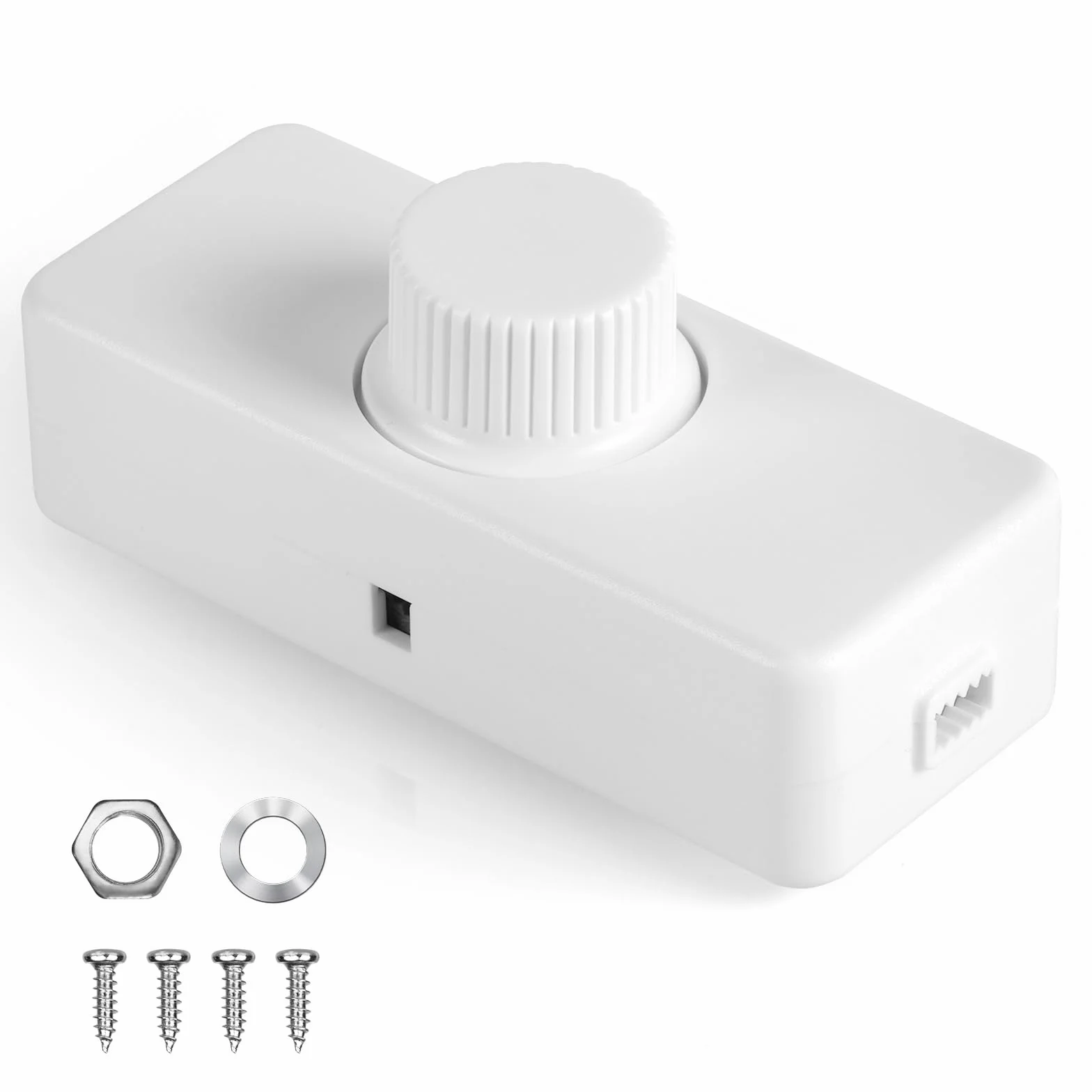 AXFEE Interruptor Regulador de Luz, Dimmer Led 220V, 220V-240V AC/50hz Regulador Intensidad Led, Potenciómetro Regulador de Luz con Interruptor, para 3-100W Lampara LED y Bombillas Regulables, Blanco