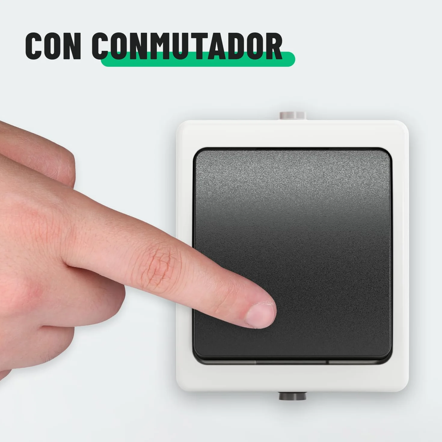 ABSINA Interruptor de superficie para lugares húmedos - 6x interruptor de superficie de 1 gancho IP54, 250V, 10A