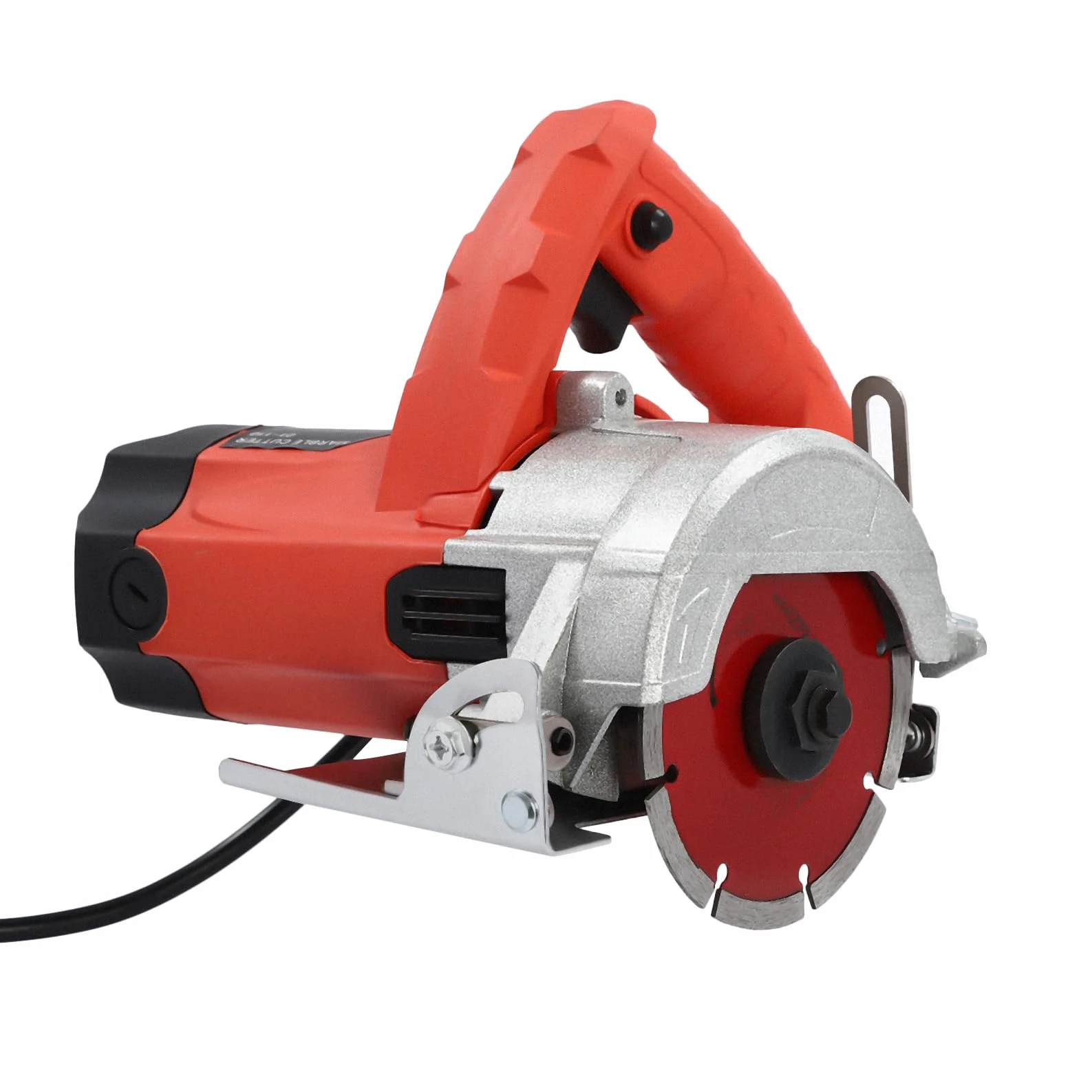 Sierra de hormigón eléctrica de 1800 W con 2 sierras, máquina de cortar piedra, 13.000 rpm, ángulo de corte oblicuo 0-45°, profundidad de corte máxima de 34 mm, para cortar madera y piedra