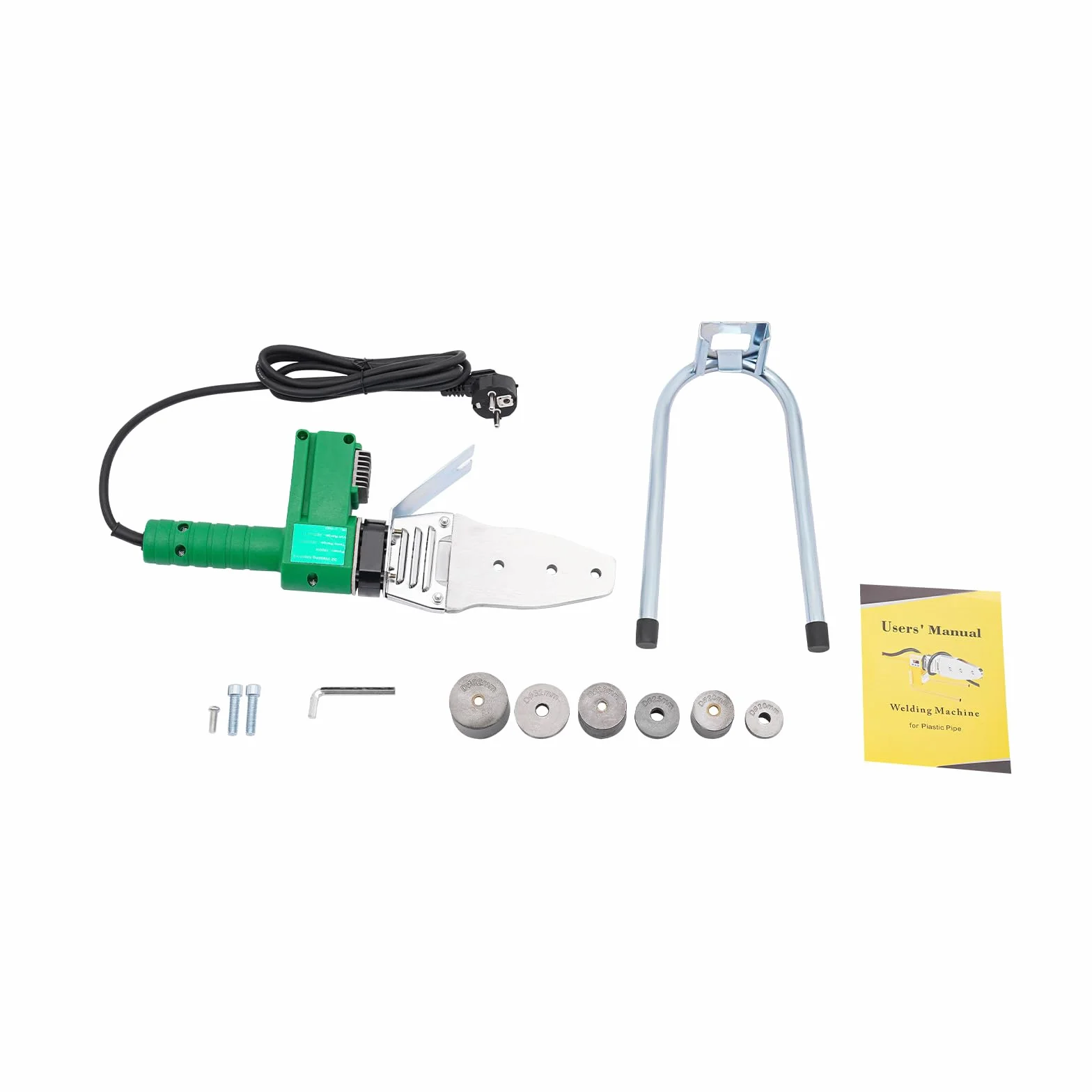 Dispositivo de soldadura para tubos de agua, 77-725°F ajustable, pantalla LED, placa de conductividad térmica de aluminio, calefacción doble de tubo de 1500 W, PPR PE PP