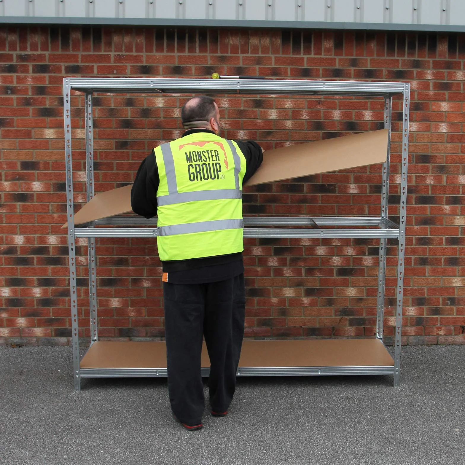 Estantería de Garaje Acero Galvanizado Resistente Almacenamiento 186cm x 200cm x 60cm 3 Niveles (400kg por estante) 1200kg de Capacidad Estantería para el Cobertizo Taller Oficina sin Tornillos