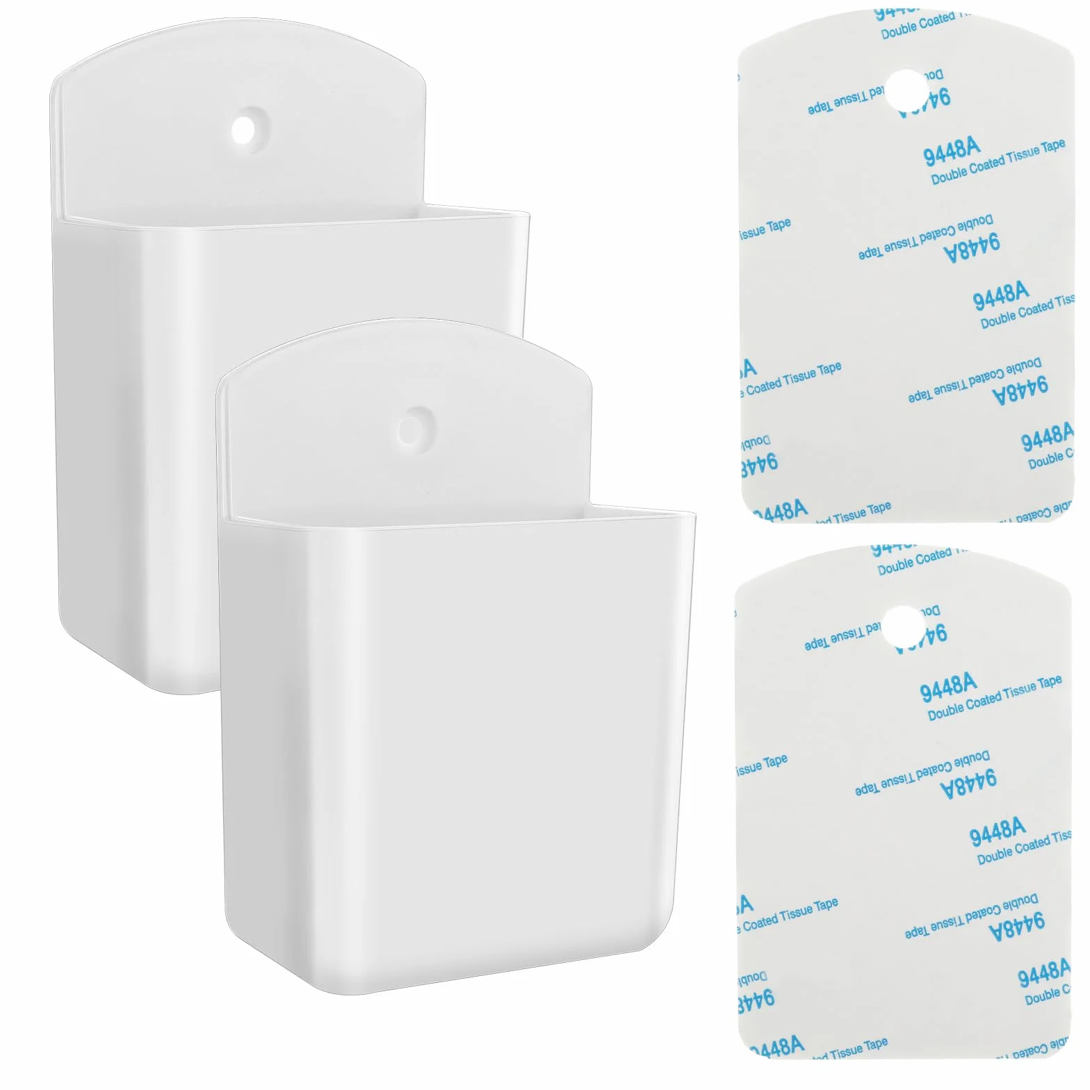 Prasacco 2 Piezas Soporte para Mando a Distancia, Soportes Autoadhesivos, Organizador de Pared Blanco