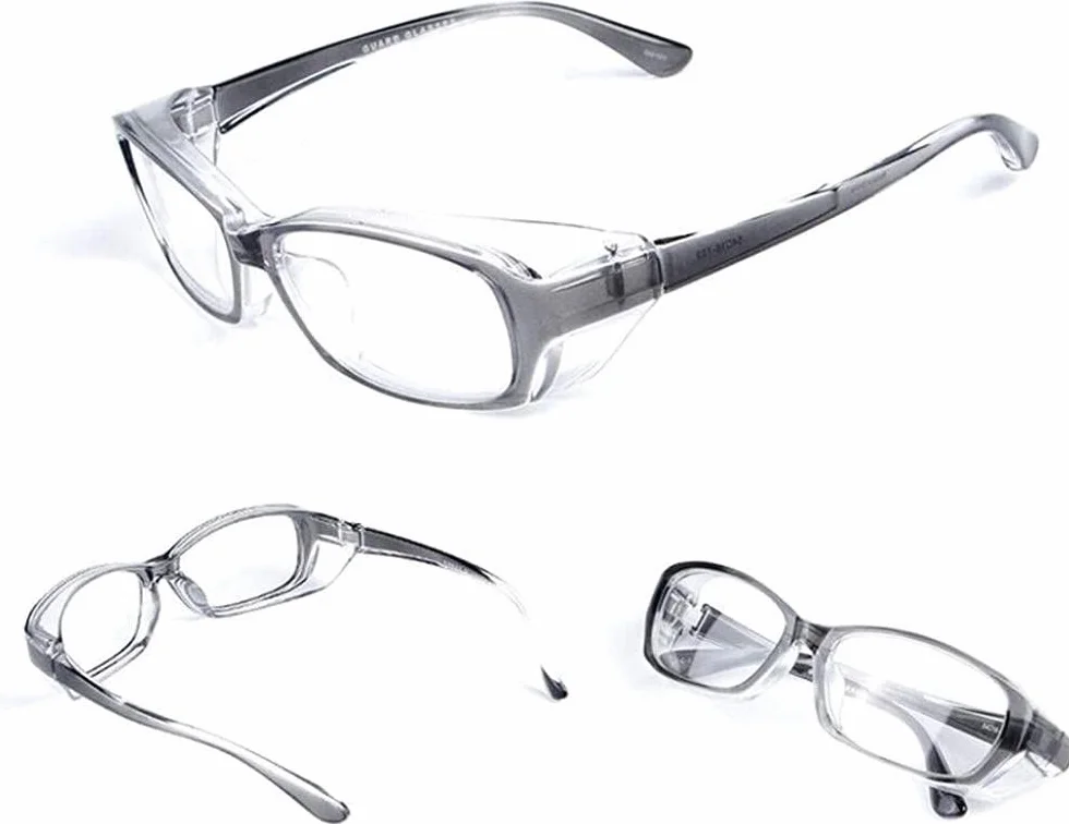 Gafas de seguridad antivaho para alergias, polvo y salpicaduras, protección UV transparente alrededor del escudo superior