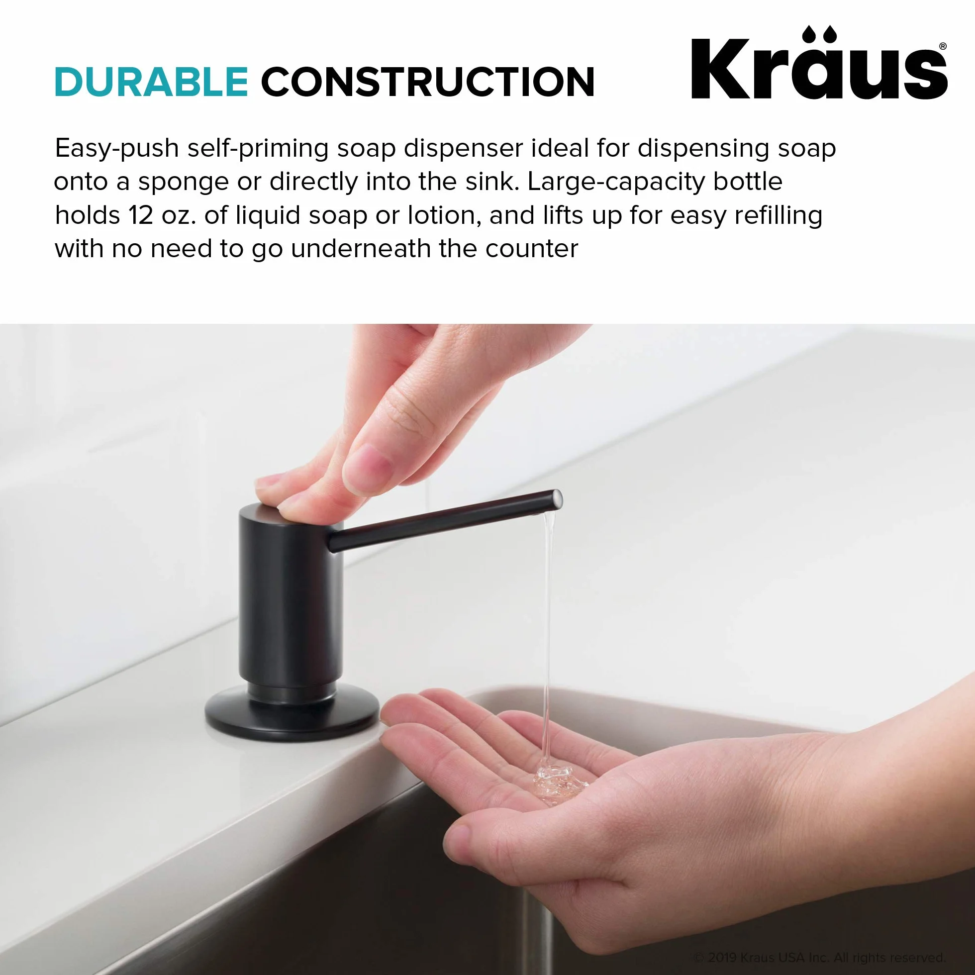 Kraus KSD-41SS Modern Soap Dispenser, Stainless Steel
