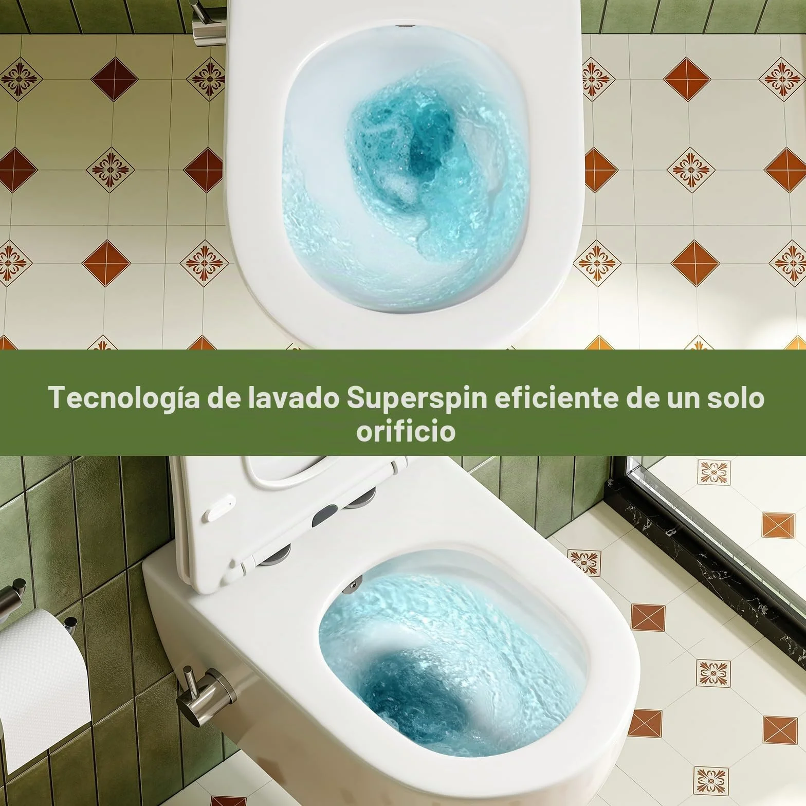 Inodoro de ducha con boquilla integrada, inodoro colgante con función de bidé, inodoro Taharet con nanorevestimiento, inodoro con ducha con grifo, asiento de inodoro con cierre automático, 53×36×35 cm