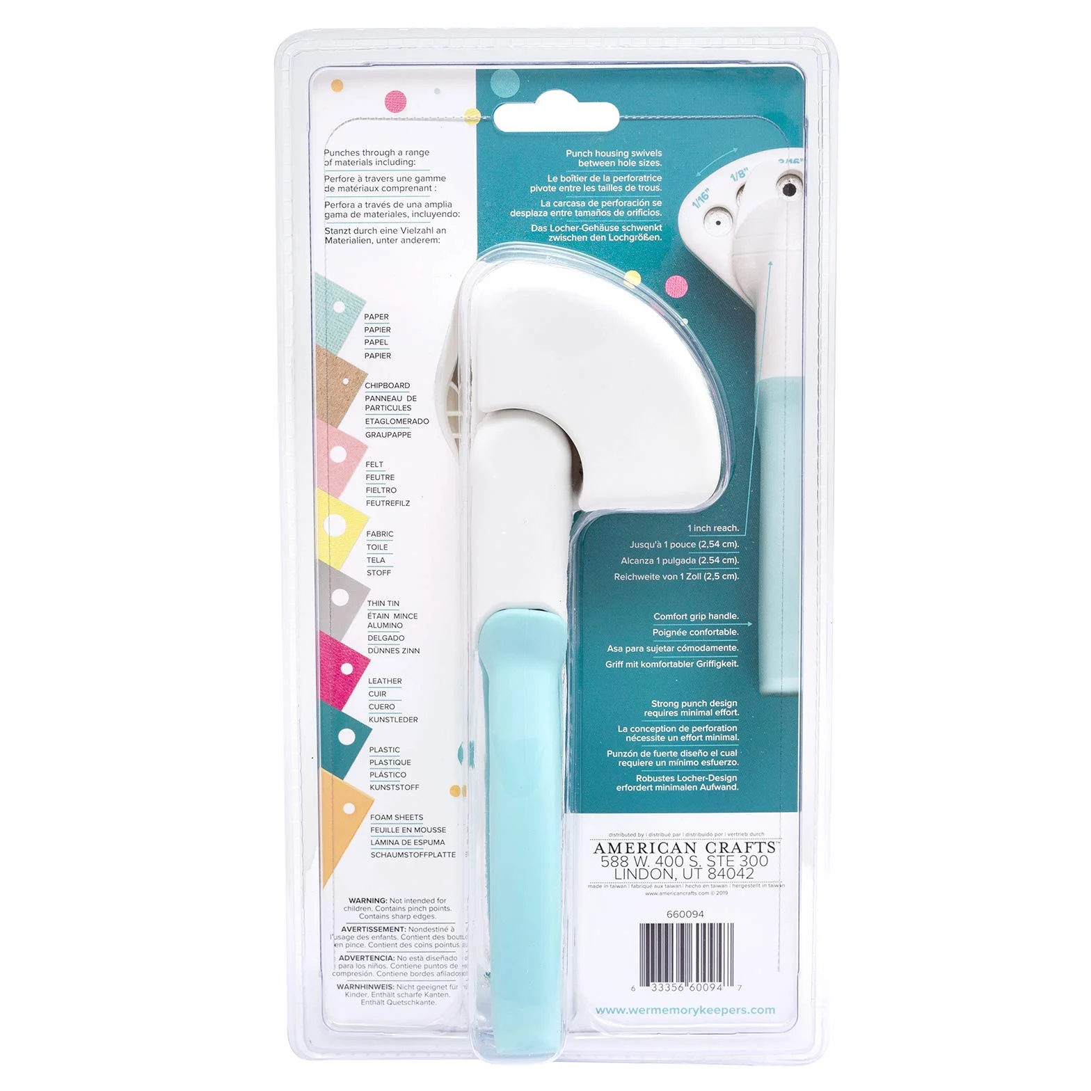 We R Memory Keepers WR660094 - Perforadora de papel, color azul