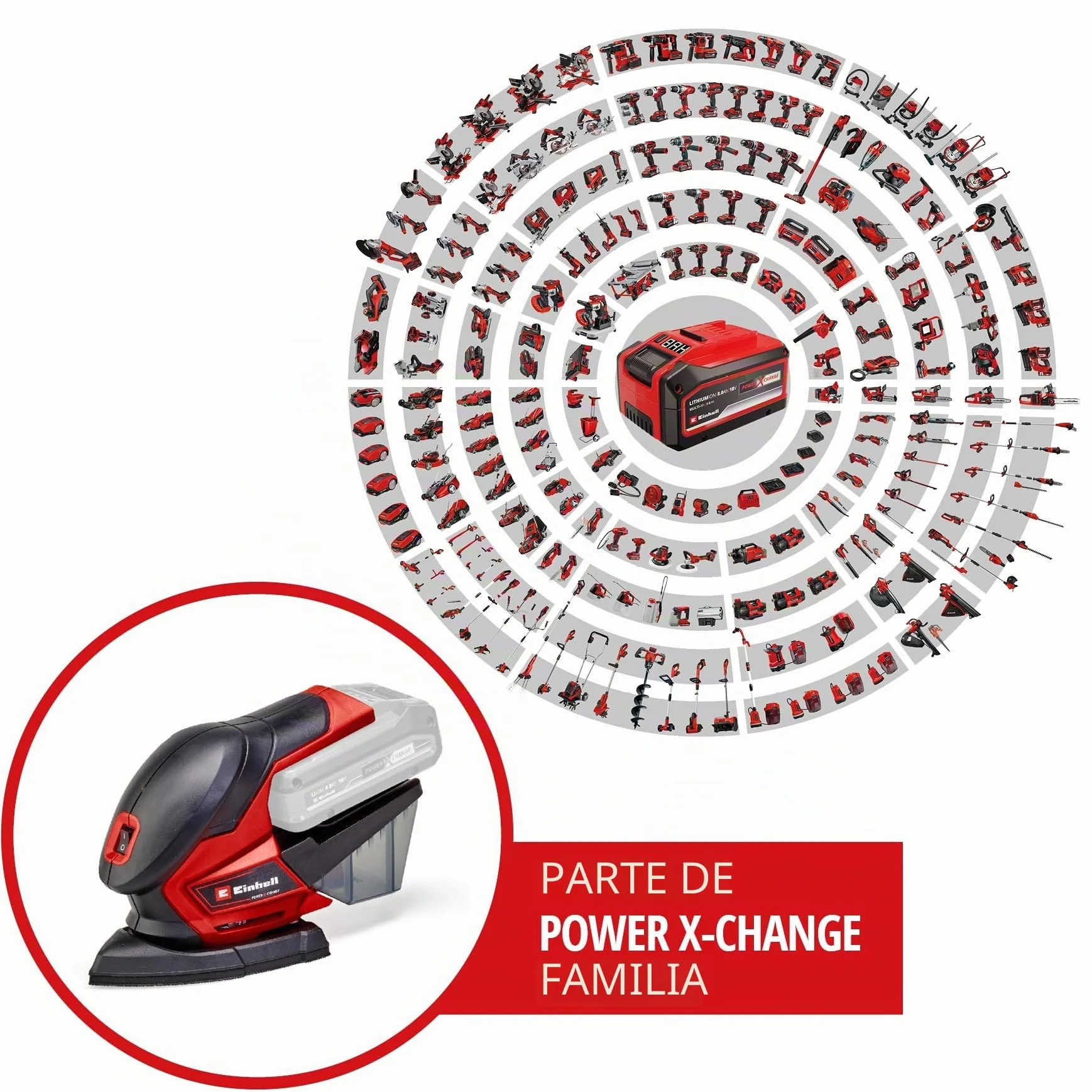 Einhell Lijadora múltiple TE-OS 18/150 Li-Solo Power X-Change (24.000 r.p.m., caja colectora de polvo, adaptador de aspiración de polvo, sin batería ni cargador)