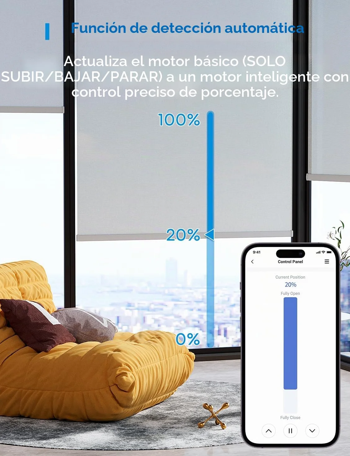 Meross Interruptor de Cortina, Interruptor de Persianas LED Inteligentes WiFi (Necesita Cable Neutro) Compatible con Alexa y Google Assistant, Control por Porcentaje, 2.4GHz