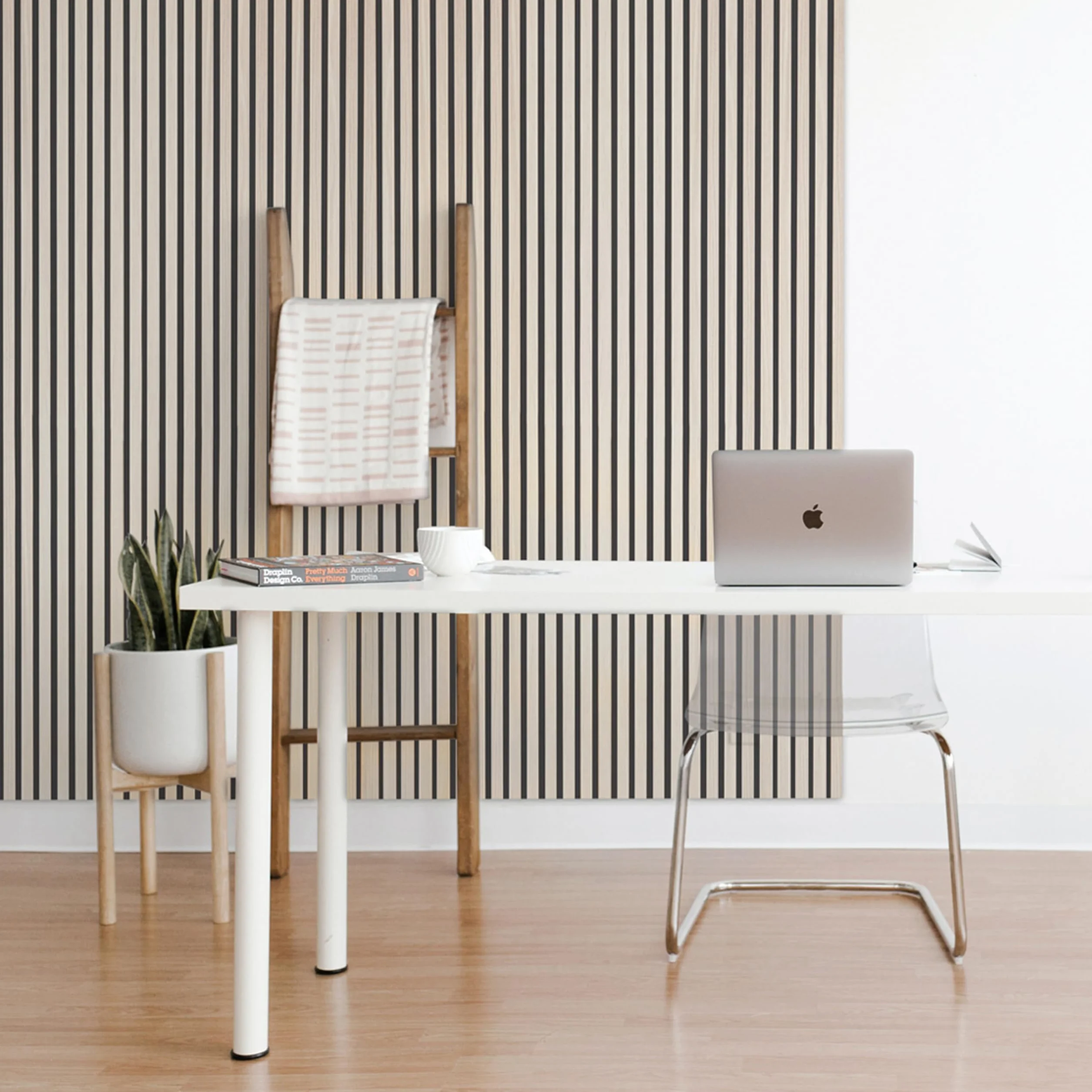 duehome |Noiseless, Pack 2 Paneles Termo-Acústicos, Panel Aislante, Revestimiento decorativo, Acabado en Roble con base en Negro, Medidas: 60 cm (Ancho) x 240 cm (Alto) x 2,2 cm (Fondo)