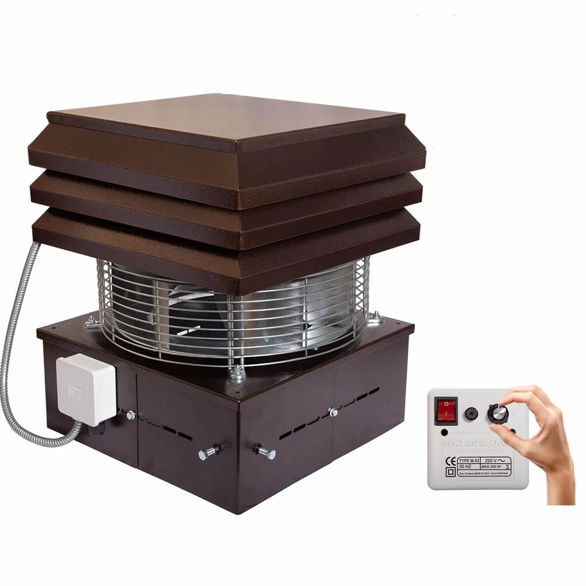 Gemi Elettronica Extractor de Humo Profesional con Regulador de 6 Velocidades para Chimenea y Barbacoa