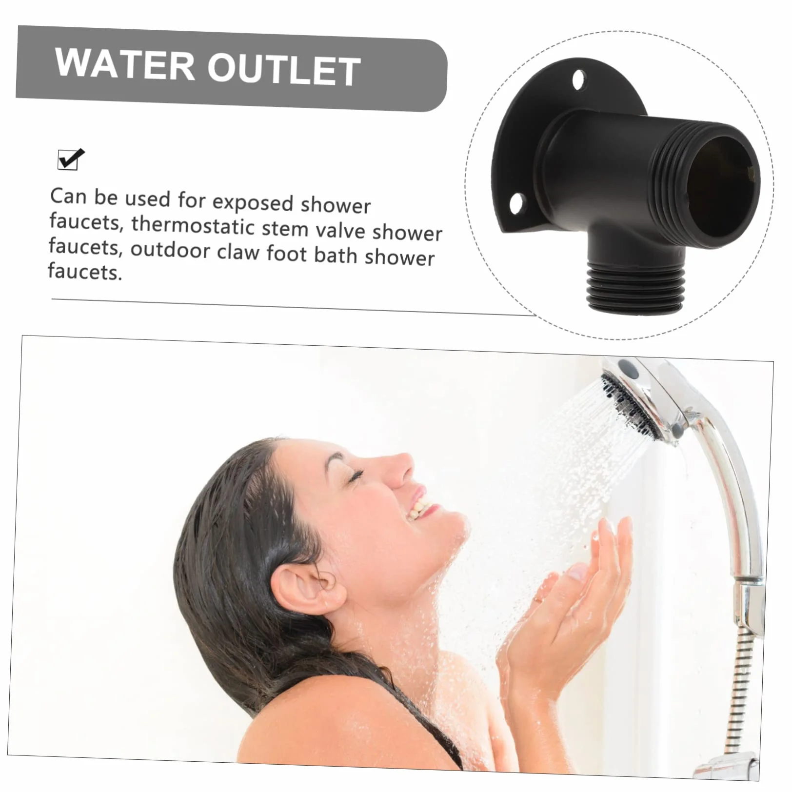 Uonlytech adaptador grifo ducha pared conector manguera montaje superficie kit instalación