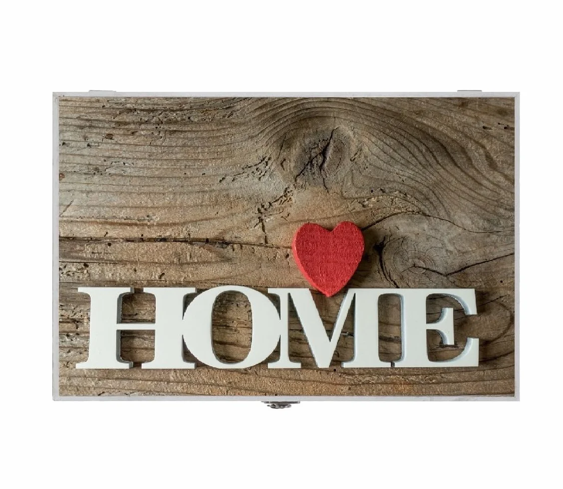 Tapa Contador de luz o cubrecontador electricos de Madera Home Corazon Rojo de 46x6x32 cm, Cubre Contador para Entrada Pasillo (Home Corazon Rojo)
