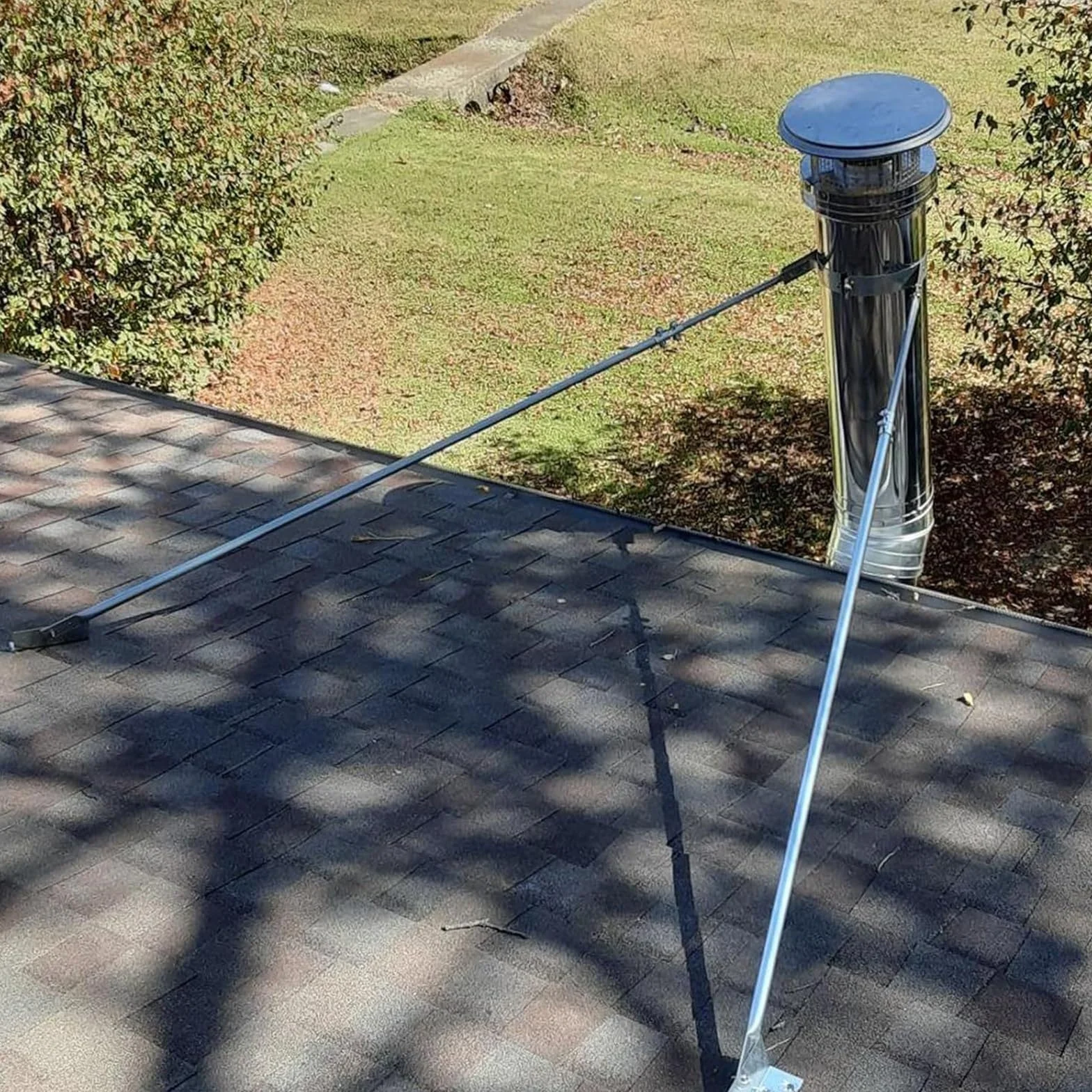Soporte de tubo de chimenea for estabilidad contra el viento, soporte de pared universal extendido for estufas de leña en lofts o cabañas de troncos(Hoop Dia 10"(250mm))