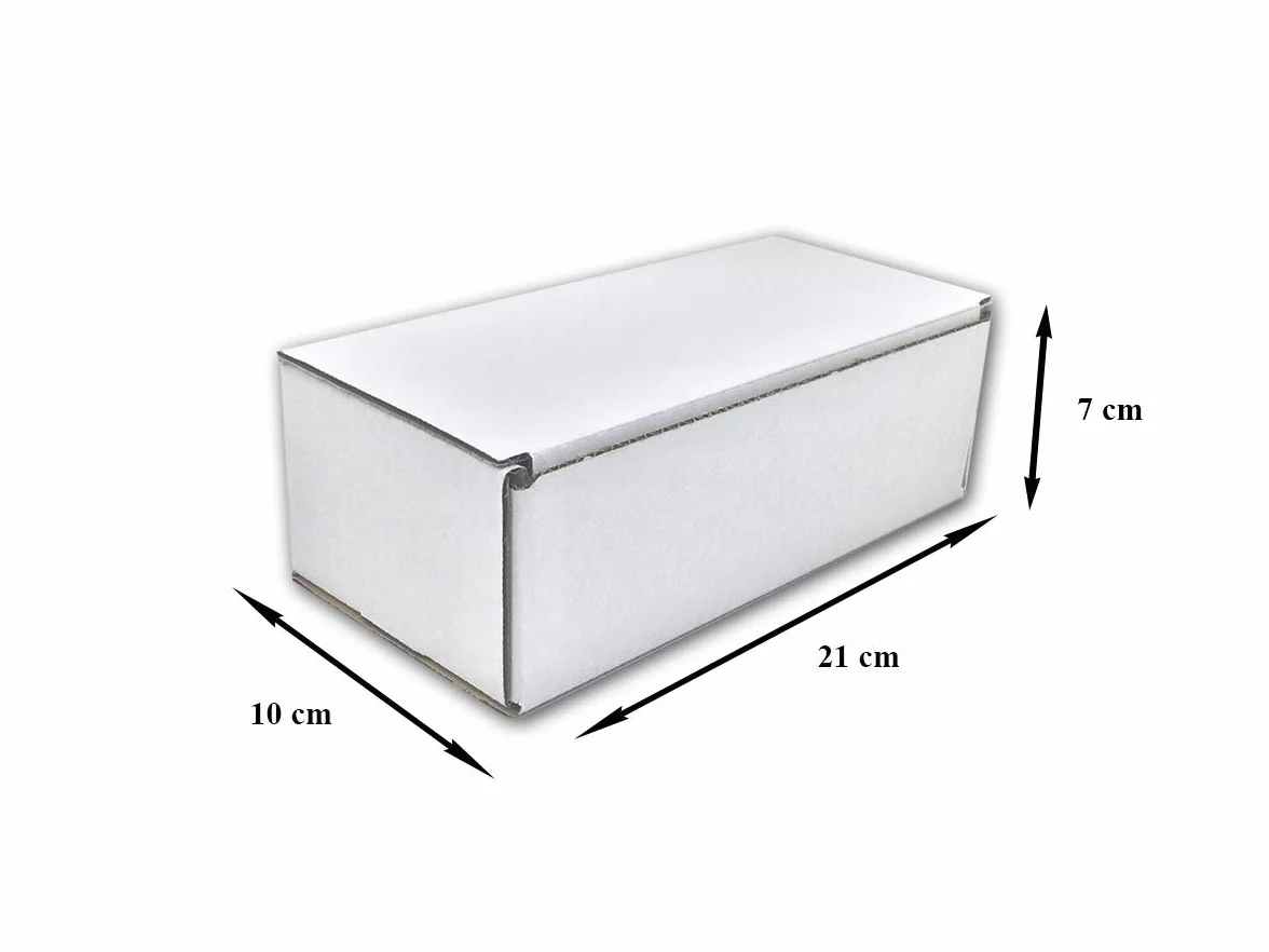 Cajas de Cartón Automontables 21 x 10 x 7 cm Canal Simple Blanco Pack 50