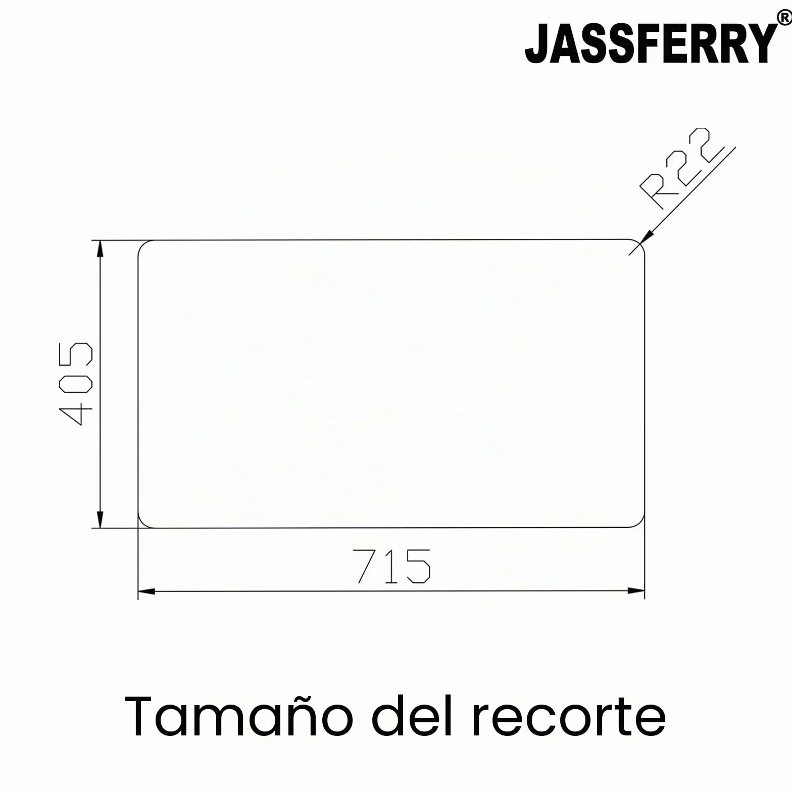 JASSFERRY Fregadero de cocina dos senos, de Acero Inoxidable, bajo encimera, con colador de residuos
