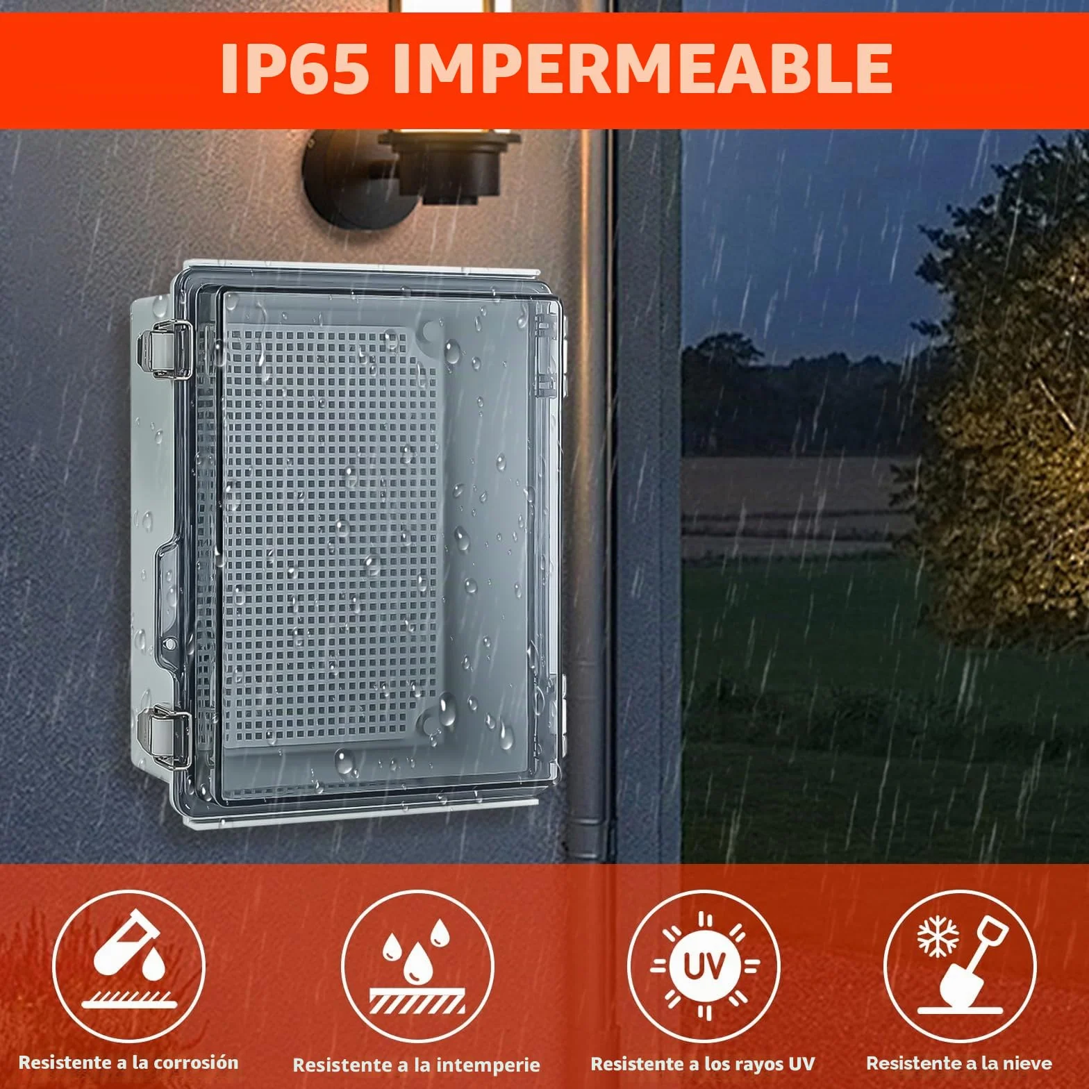 Caja Eléctrica Impermeable IP65, Caja Estanca Exterior Electrica, Cuadro Electrico de Carcasa Industrial, Caja Estanca Enchufes Exterior con Accesorios Montaje en Pared y Cerradura (29 * 19 * 14 cm)