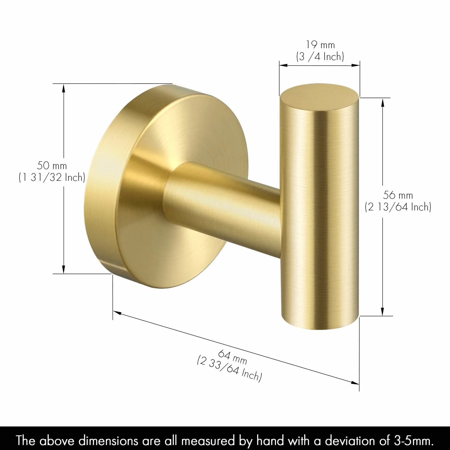 2 ganchos dorados para toallas, multifuncionales, gancho para colgar en la pared, gancho para bata para baño y cocina, acero inoxidable SUS304