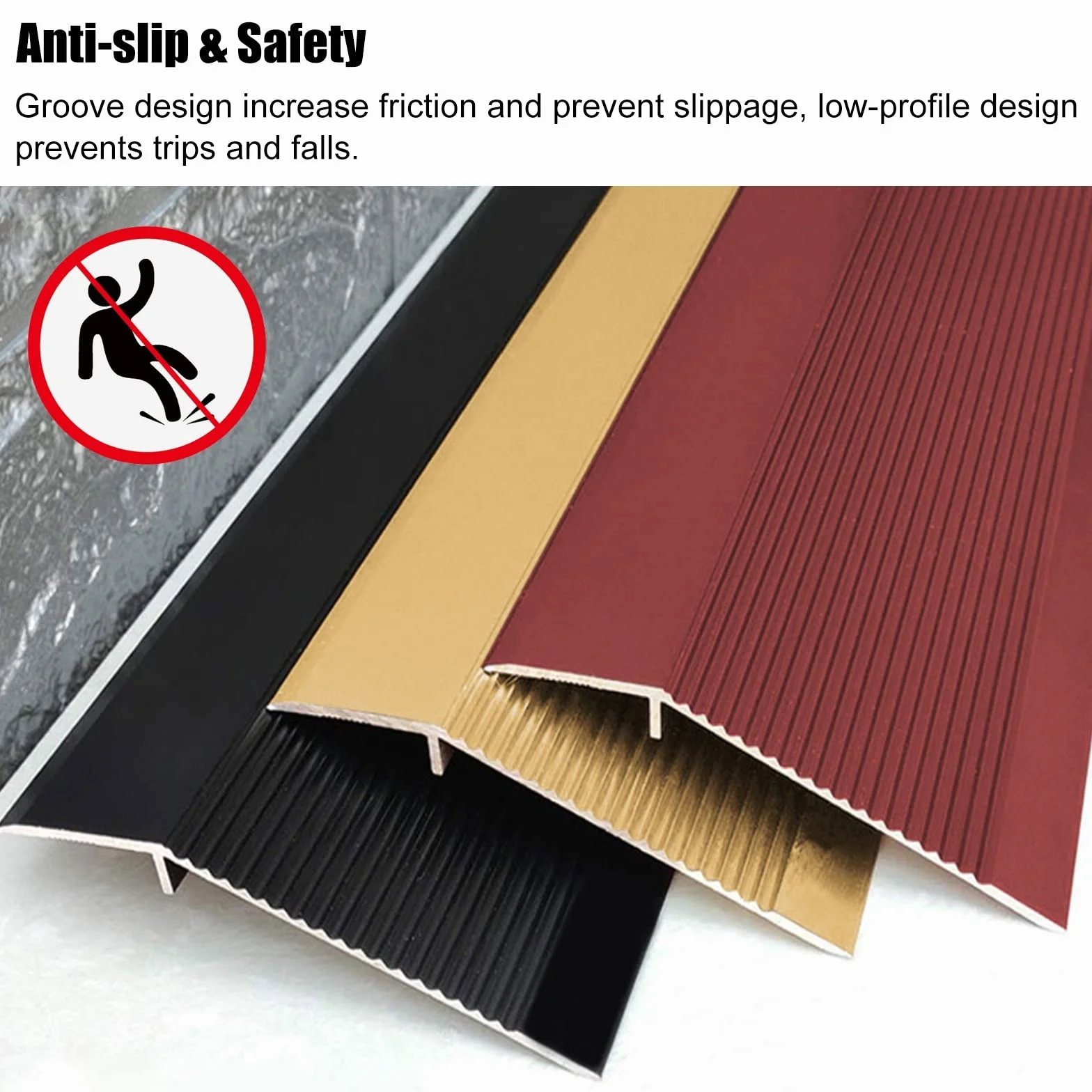 Tapajuntas Suelo 10cm Extra Ancho Tira De Transición De Piso De Aluminio, Reductor De Umbral De Alfombra/Baldosas para Pisos De Vinilo, Rampa De Entrada para Caminantes Caseros