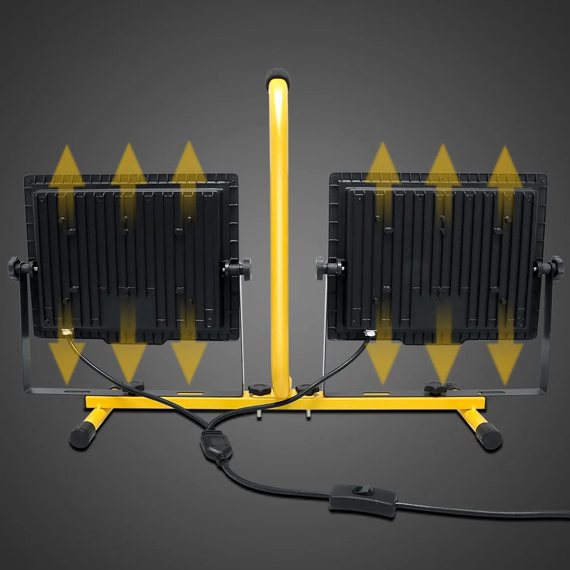 AUXTINGS 2 * 100W Focos LED Exterior Blanco Frío con Trípode Foco de trabajo LED reflector a prueba de agua IP66 para uso en interiores y exteriores garaje, campo de deportes, obra de construcción