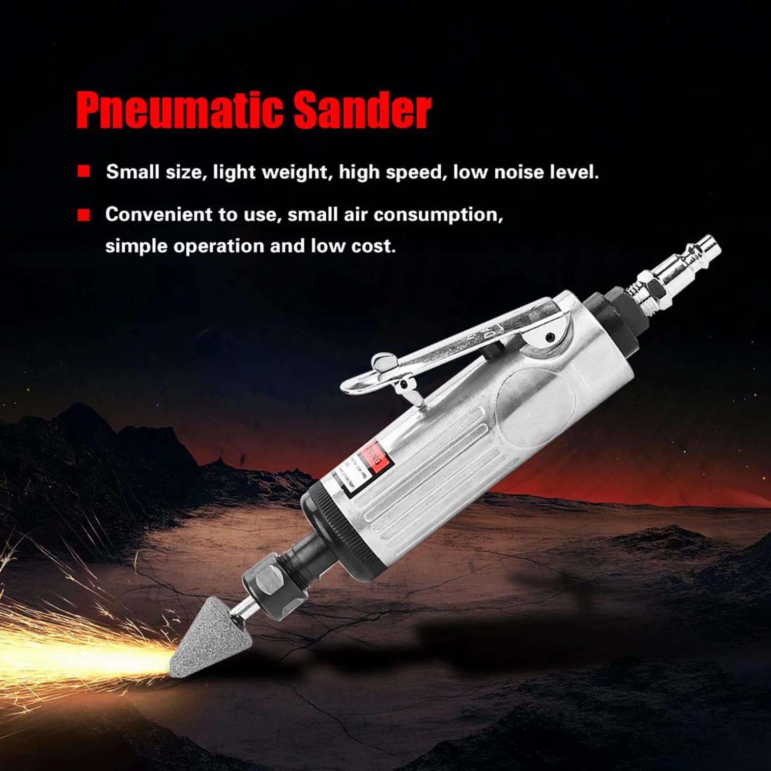 Kit de Troqueles de Máquina de Molienda Pulidora Neumática de Metal Lijadora neumática Amoladora de pulido de máquina Lijador de Aire Orbital Aleatorio