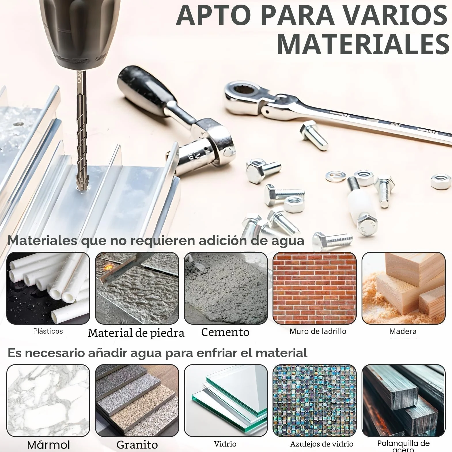 6PCS Brocas Porcelanico, Juego de Brocas Profesional 4/5/ 6/8/ 10/12 mm Broca para Azulejos Aleación de Acero de Tungsteno para Vidrio, Hormigón, Cerámica, Metal, Madera