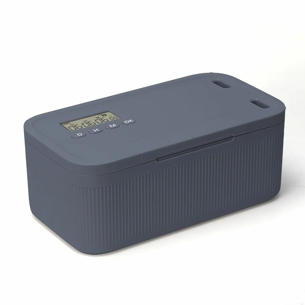 Caja de bloqueo temporizada con temporizador digital de cuenta regresiva y cerradura de combinación, contenedor de almacenamiento ABS de 2.8 L para teléfonos, aperitivos, medicamentos y electrónica