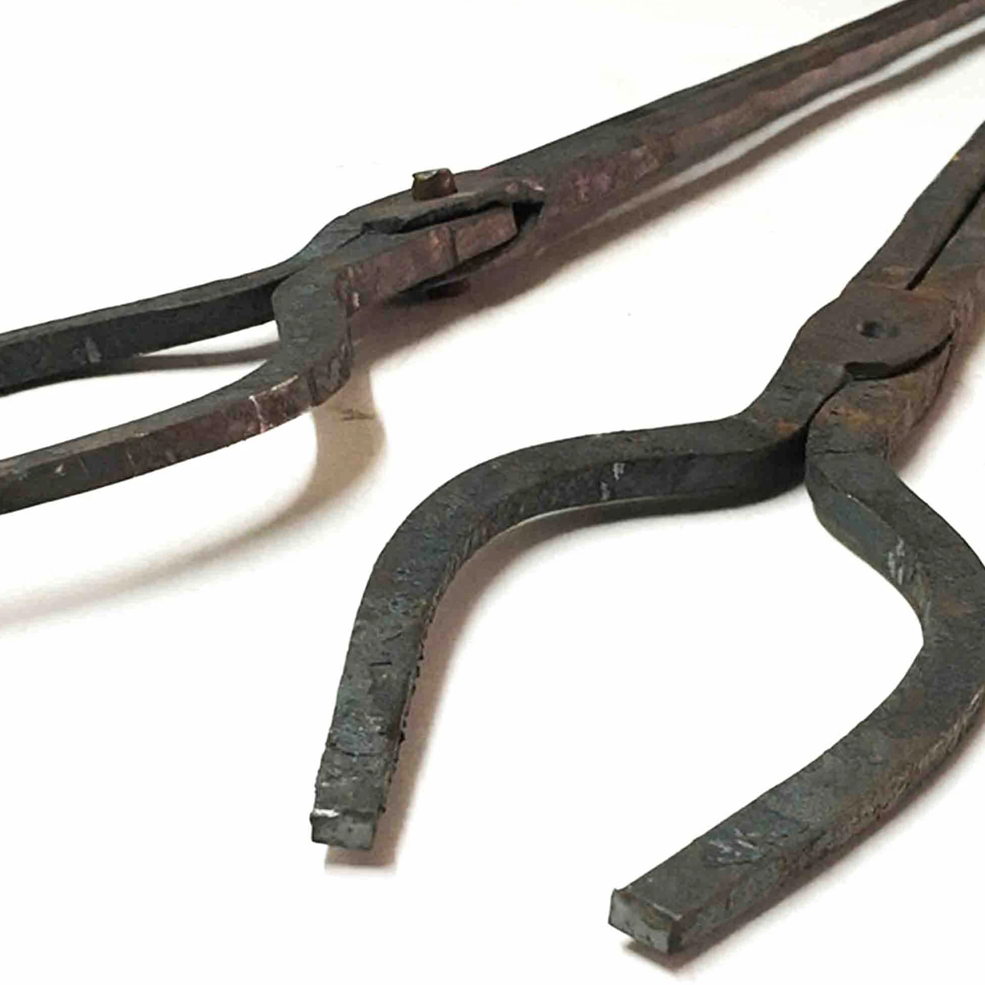 Tenaza de forja Pinzas de herrero Tenaza de forja de nariz redonda Pinzas en U Forja de tornillo de banco de yunque 2PCS 70cm 980g Tenaza de forja para Ingeniero Herrero,A