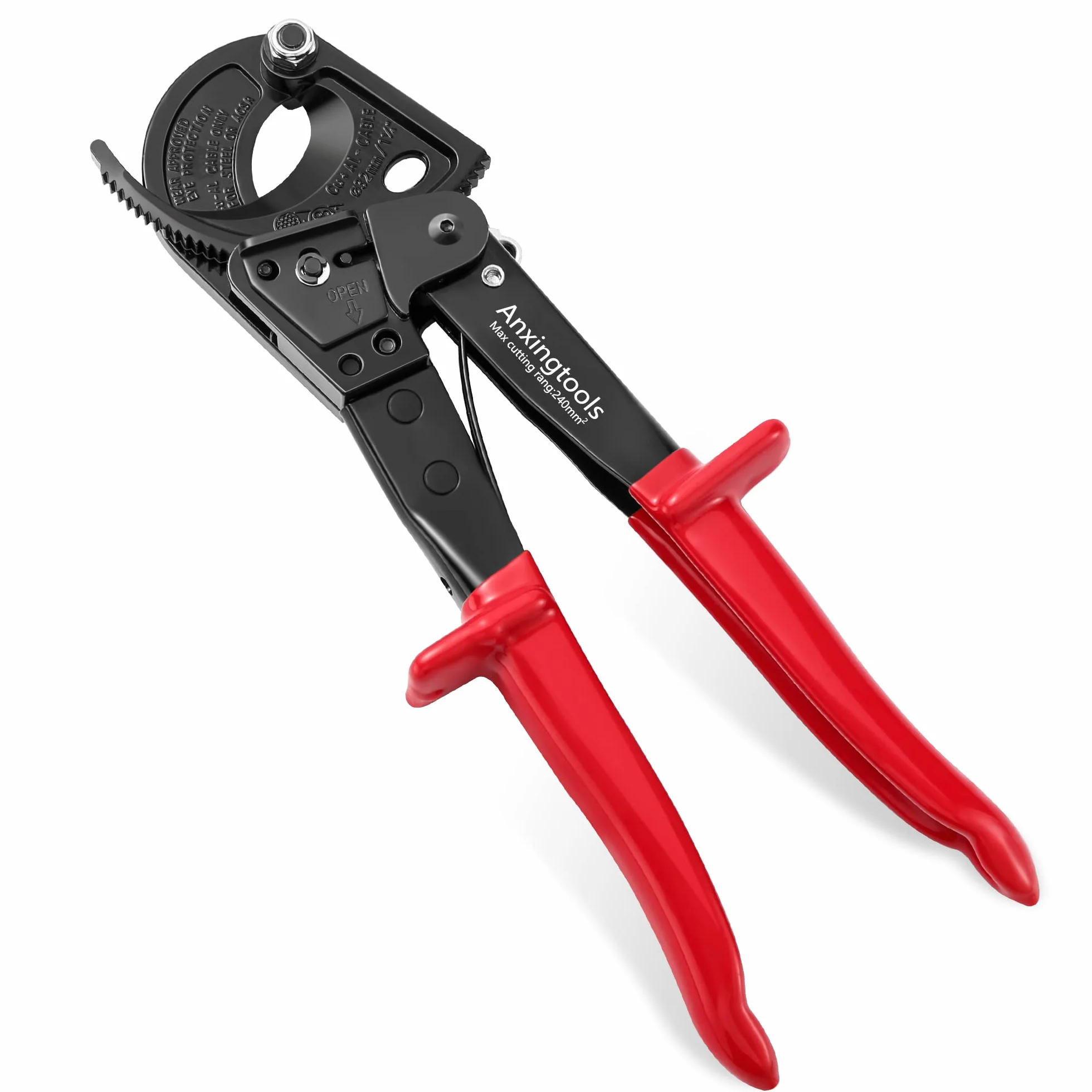Cortadores de carraca, Anxingtools HS325 Cortaalambres de alta resistencia para cable de cobre y aluminio de hasta 240 mm², cortadores de cable de carraca