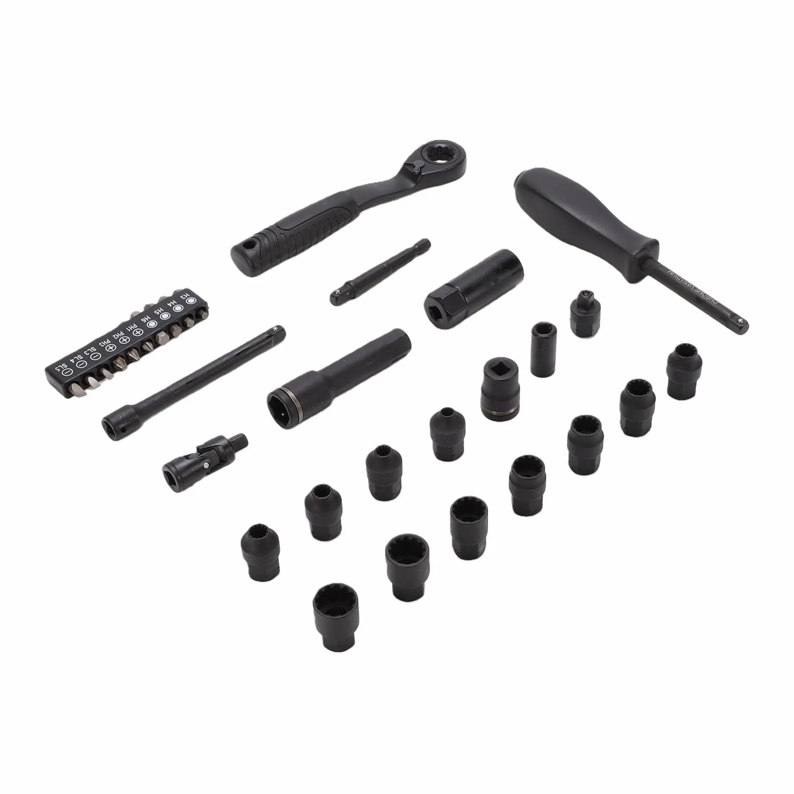 ASHATA Juego de Llaves de Trinquete y Dados de Paso, Accionamiento de 1/4 de Pulgada, Juego de Llaves de Trinquete de 72 Dientes con Biela y Adaptador, de Dados de Paso, Llave de Tubo de para