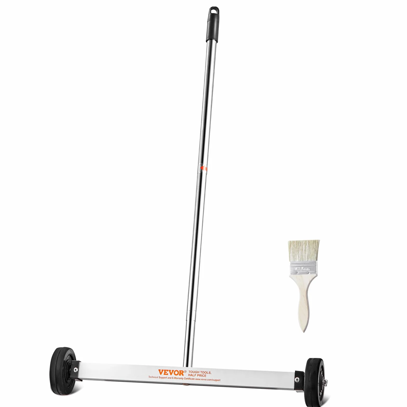 VEVOR Barredora Magnética de 44,5 cm con Ruedas y Mango Ajustable Capacidad de 4,5 kg, Mini Barredora Liviana Magnética para Recoger Clavos y Tornillos Fácil Limpieza del Taller, Garaje, Patio